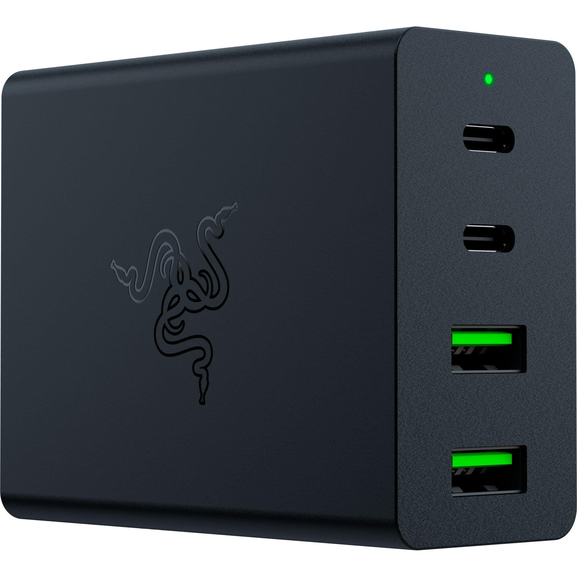 Razer USB-C 130W GaN Charger: 4 Ports - Super Fast Charging for Laptops, MacBook, iPad, iPhone, Samsung Galaxy - Charge Multiple Devices - Compact & Travel Ready - International Plugs Included - Black - Image 1