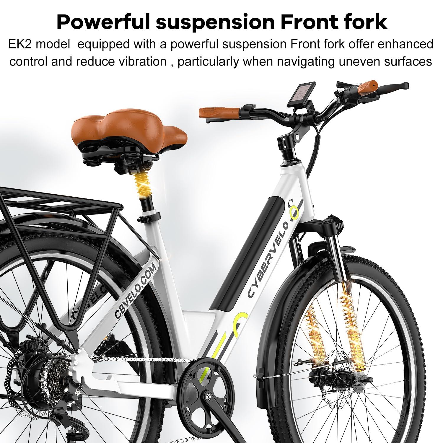 Cybervelo 1000 Peak Electric Bike for Adults,up 80 Miles Removable Battery Ebike, 26" Electric E Bike with 7-Speed,Adult Electric Bicycles for Commute Beach Snow Womens All Terrain - Image 6