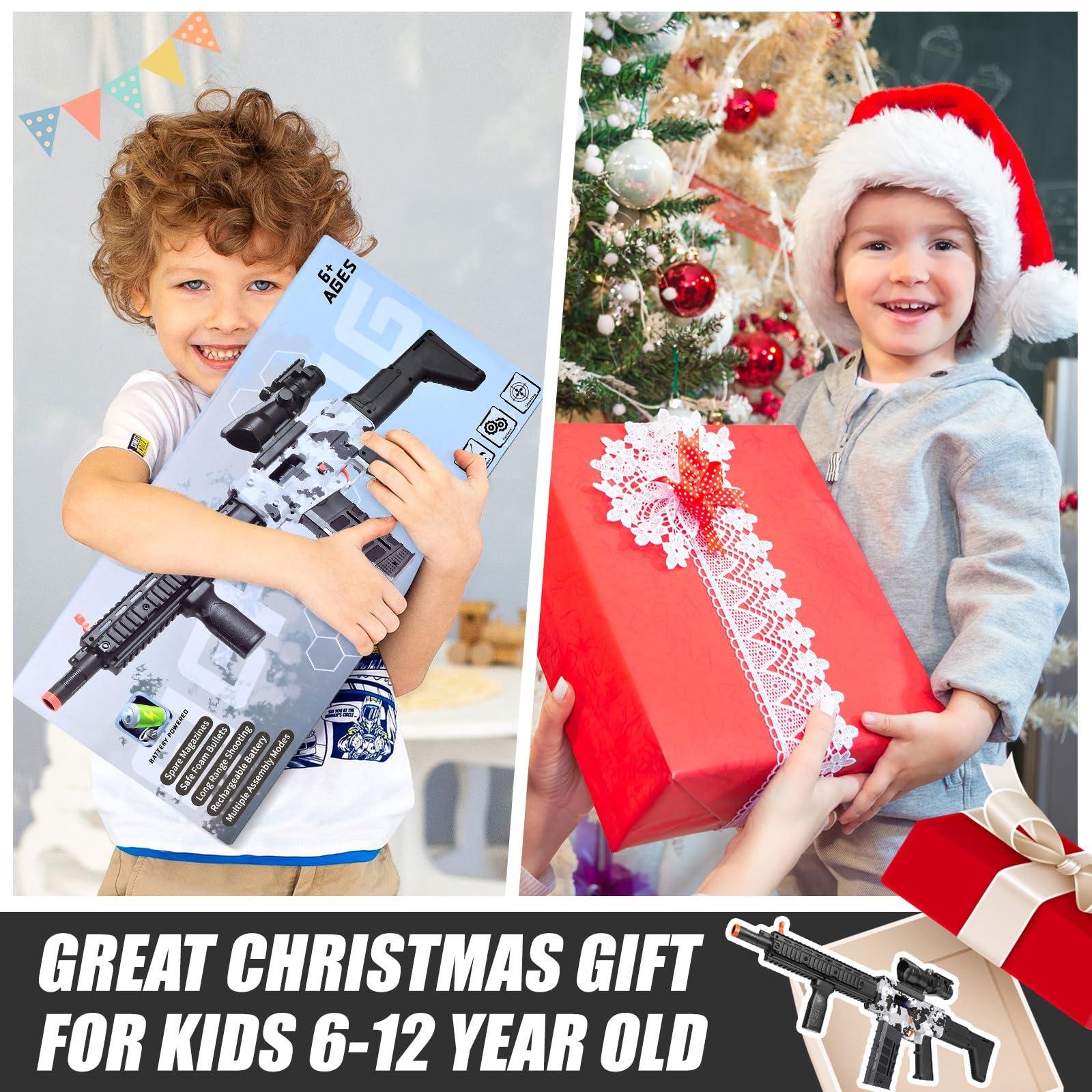 Realistic Sniper Rifle Toy Guns for Nerf Guns Bullets, Electric Foam Blaster Toy Set with Scope, 100 Soft Darts and 3 Magazines, Kids Semi Automatic Machine Toy Gun for Boys 8-12 Old - Image 7