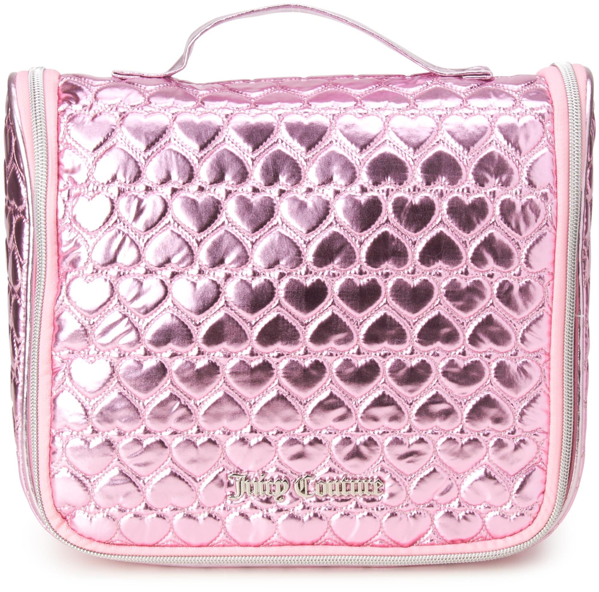 Juicy Couture Women's Cosmetics Bag - Hanging Travel Makeup and Toiletries Kit - Makeup Accessories Organizer Case with Hook, Size One Size, Pink - Image 4