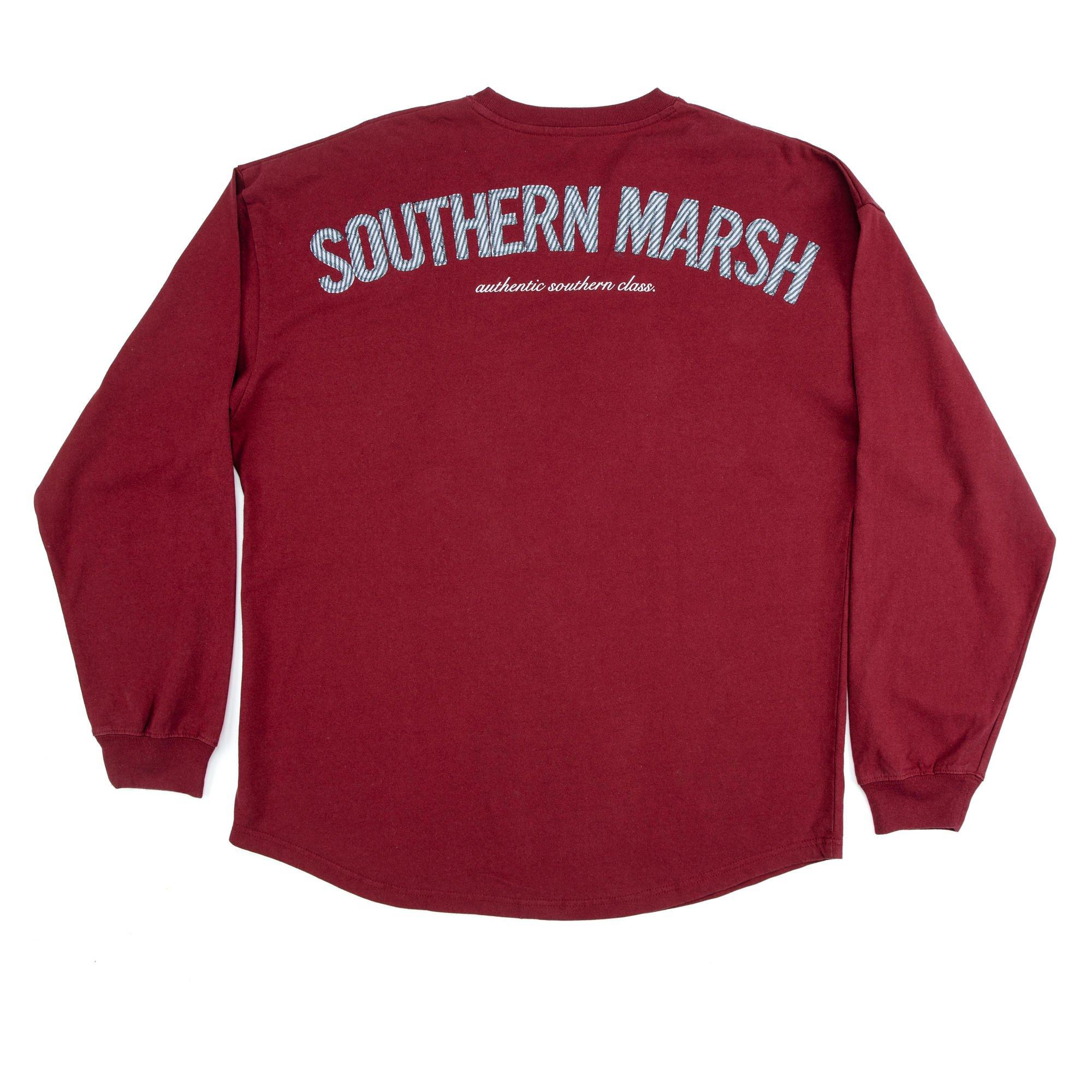 Southern Marsh Women’s Original Rebecca Jersey T-Shirt – Long Sleeve Casual Graphic Tee