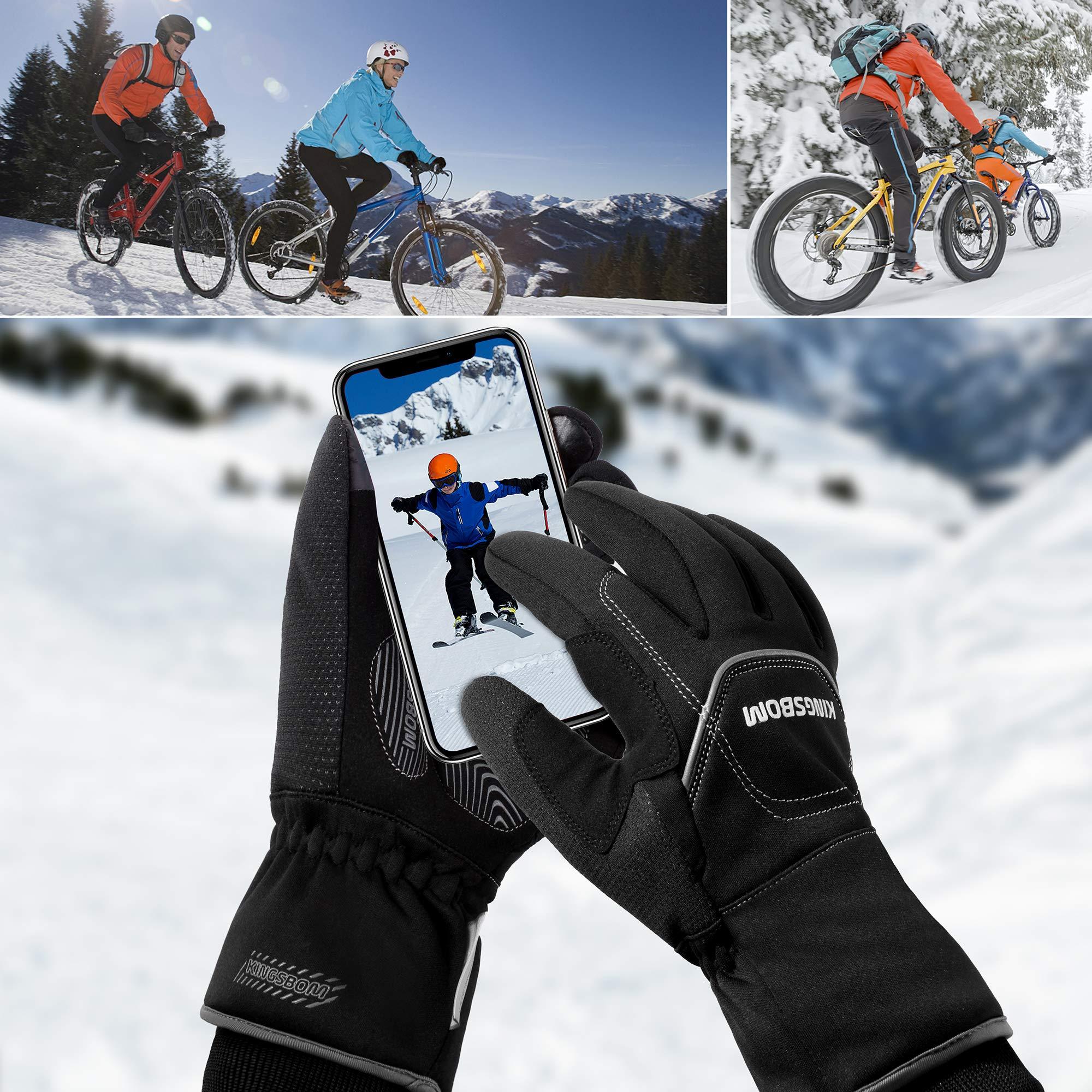 KINGSBOM -40F° Waterproof & Windproof Thermal Gloves - 3M Thinsulate Winter Touch Screen Warm Gloves - for Cycling,Riding,Running,Outdoor Sports - for Women and Men - Image 6