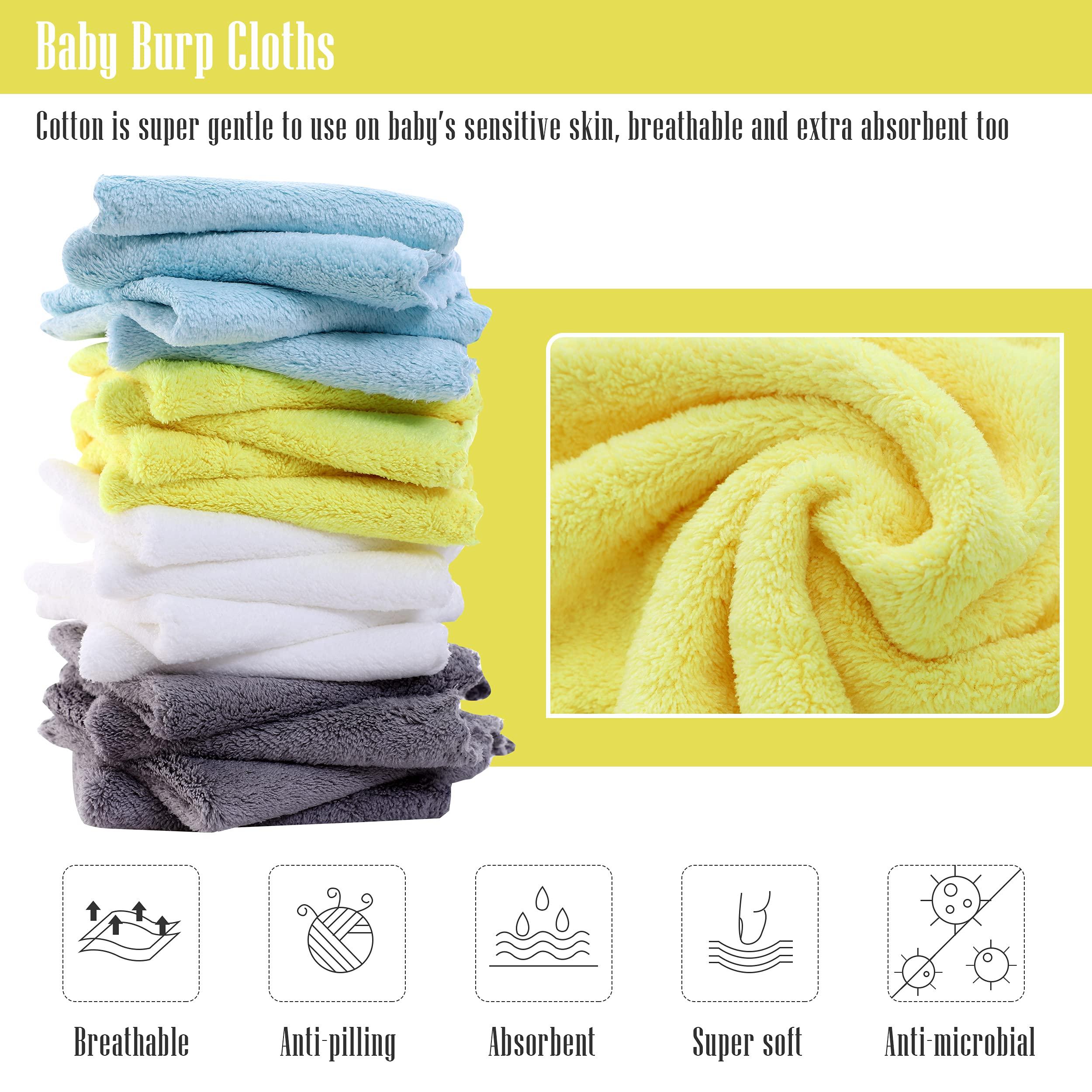 Cute Castle Ultra-Soft Baby Washcloths, 16 Pack - 9" by 9", Gentle on Sensitive Skin for Face and Body, Plush, Super Absorbent Wash Clothes for Girls and Boys - Image 3