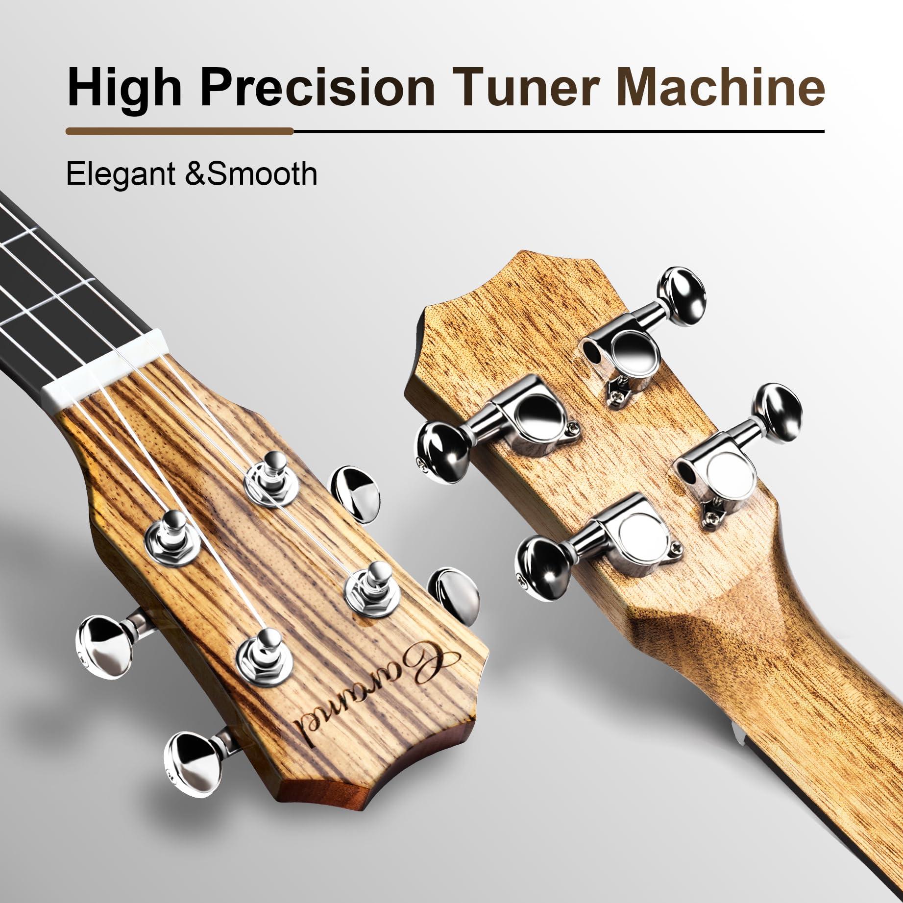 Caramel 30 inch CB103 Zebra wood High Gloss Baritone LCD color display Electric Ukulele Professional Ukelele Kit Beginner Travel Guitar Starter Pack Bundle, Padded Gig Bag, Strap Set - Image 3