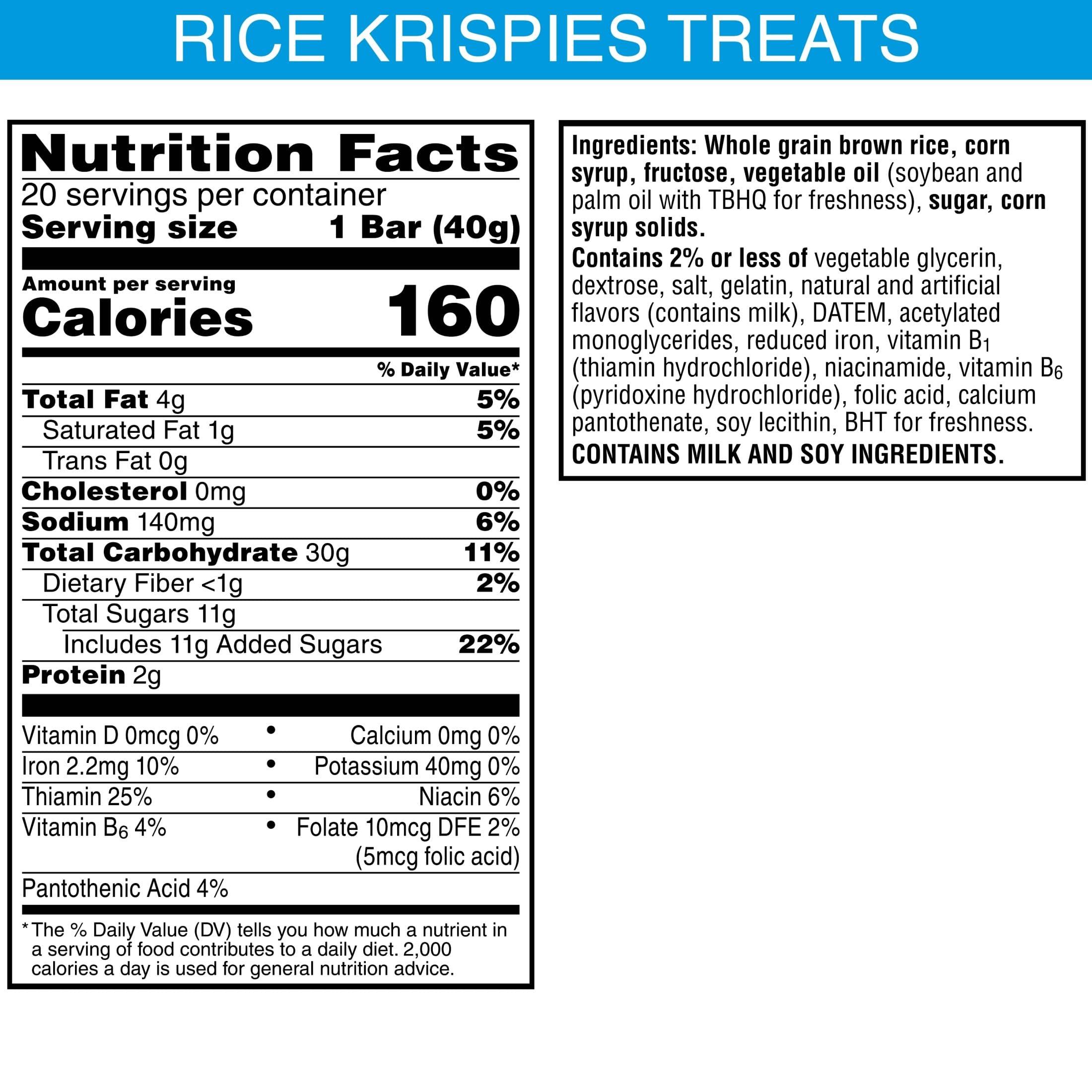 Kellogg’s Rice Krispies Treats, Crispy Marshmallow Squares, Original, Made With Whole-Grain, Bulk Size (Pack of 80, 1.41 oz Bars) - Image 2