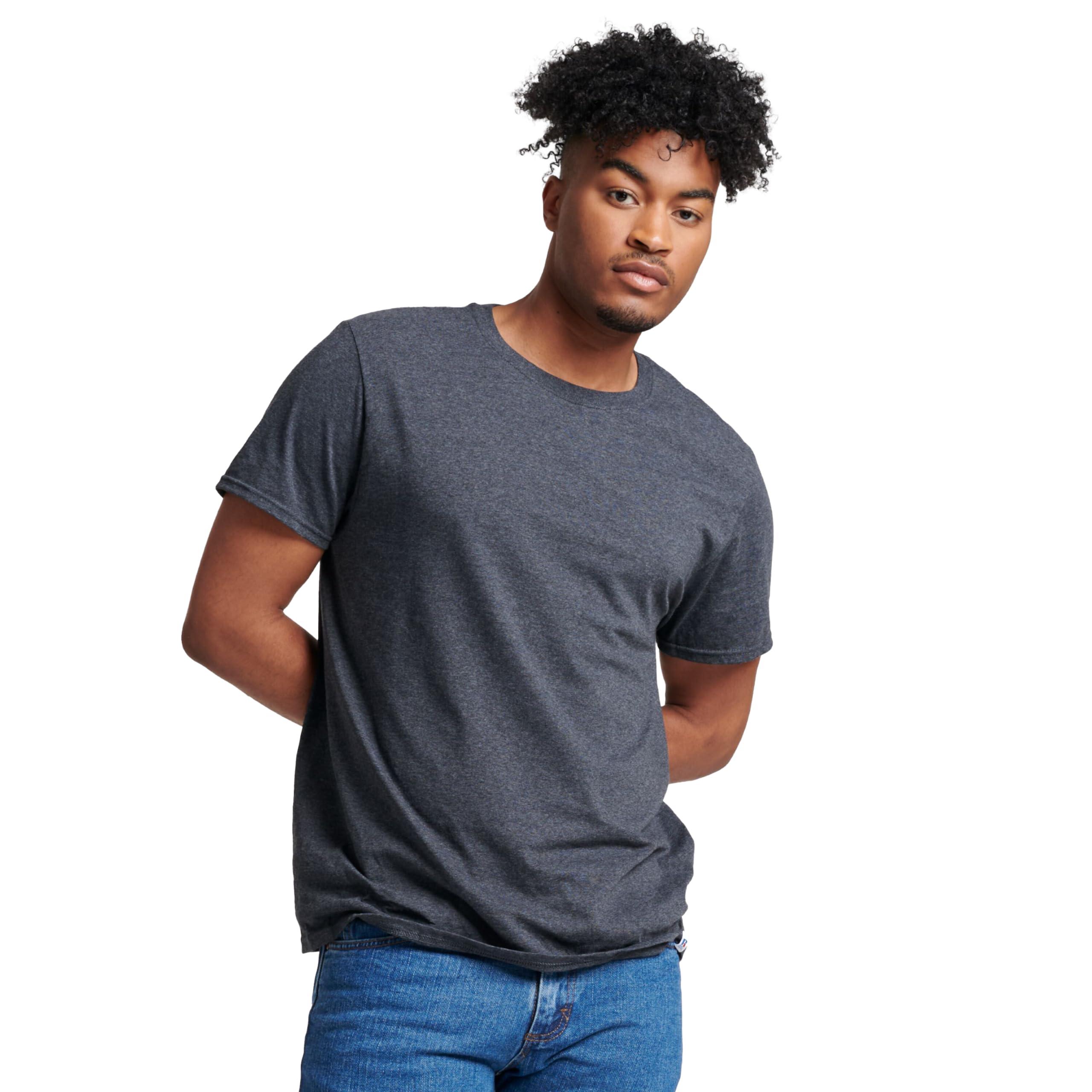 Russell Athletic Men's Dri-Power Cotton Blend Short Sleeve Tees, Moisture Wicking, Odor Protection, UPF 30+, Sizes S-4x