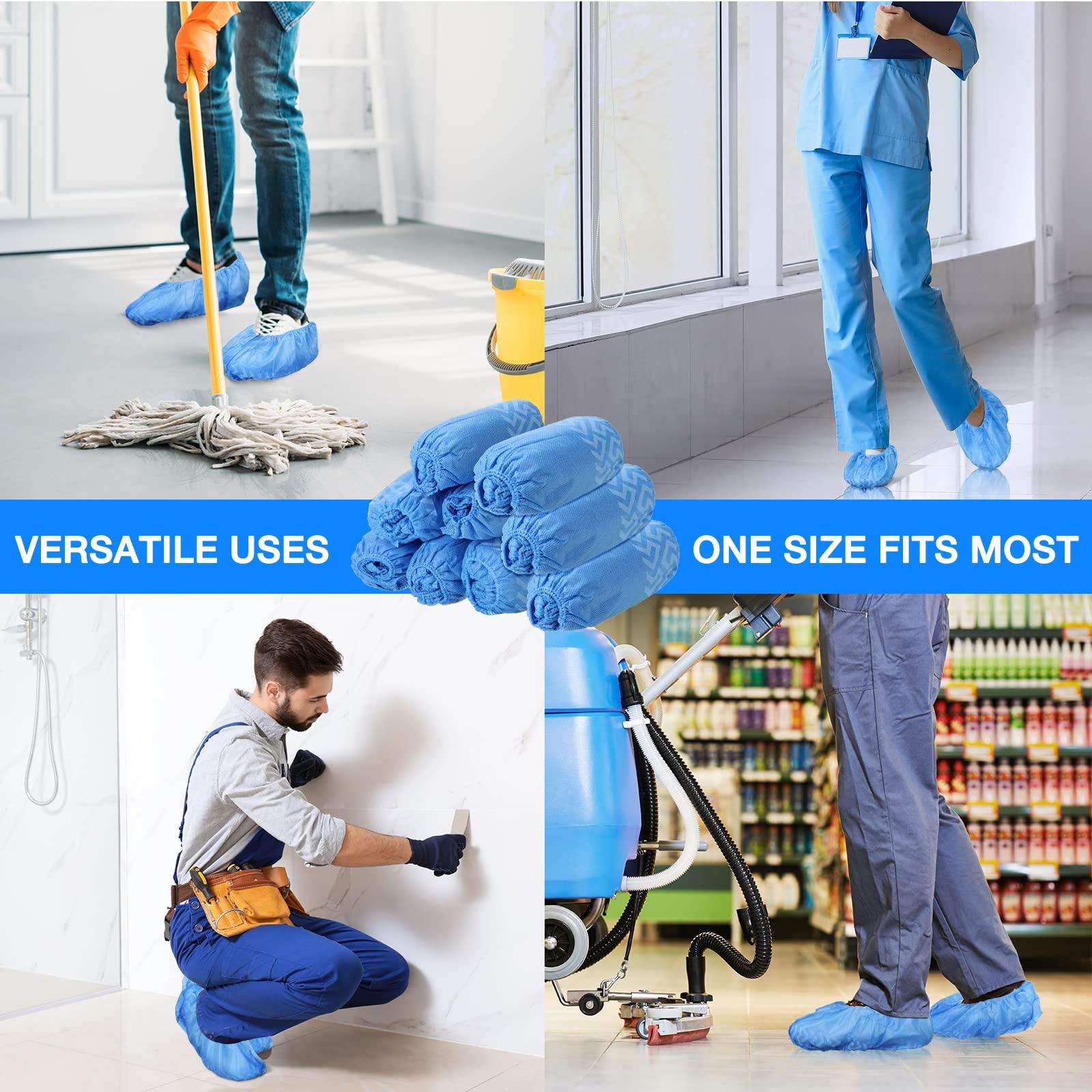 Jeere 600 Packs Disposable Boot Shoe Covers Non Slip Thick Extra Booties for Shoes Covers Durable for Men Women (Blue) - Image 6
