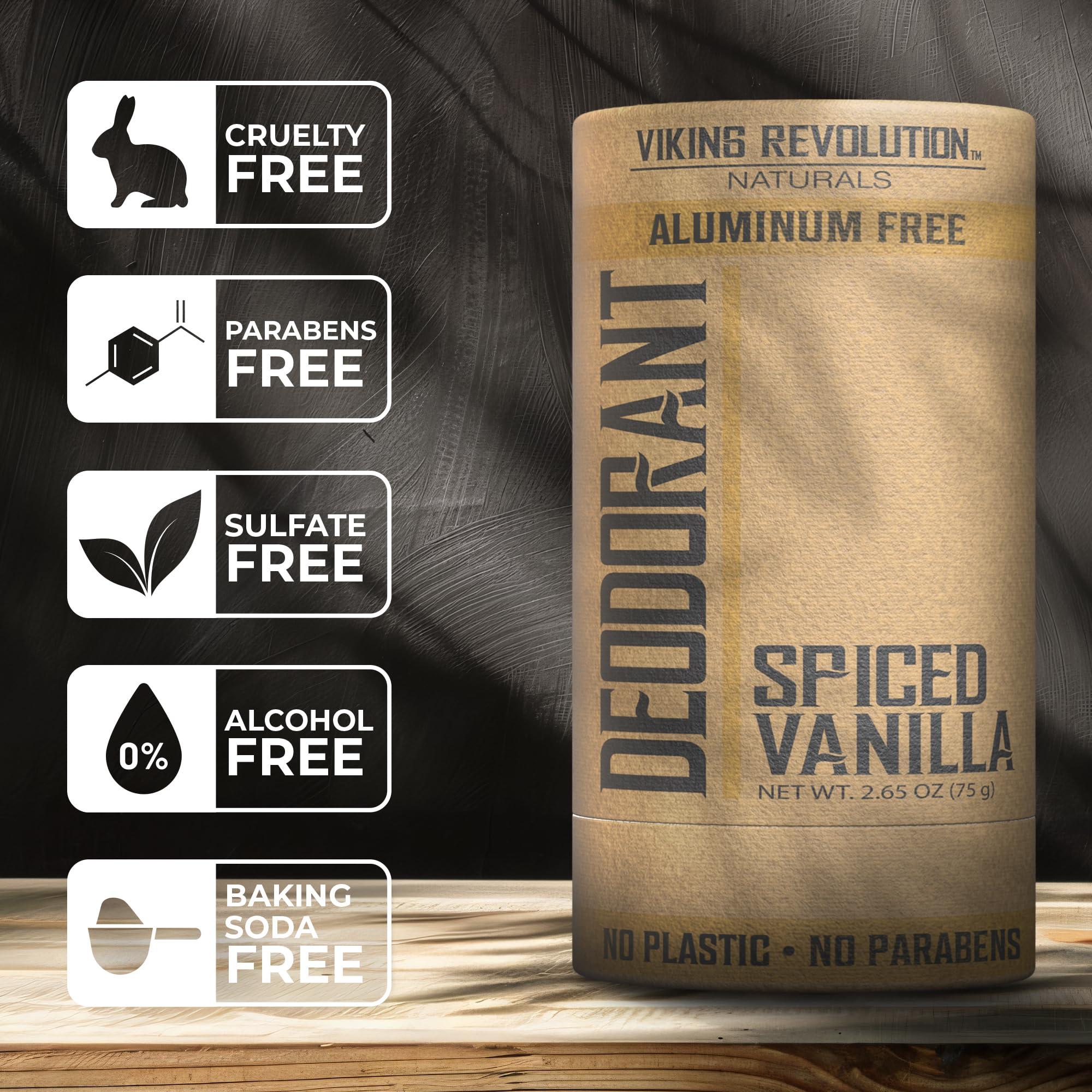 Viking Revolution Spiced Vanilla Deodorant for Men - Deodorant Men Aluminum Free with Shea Butter and Tapioca Starch Mens Deodorant Stain- Free and Baking Soda-Free Natural Deodorant for Men (2.65oz) - Image 5