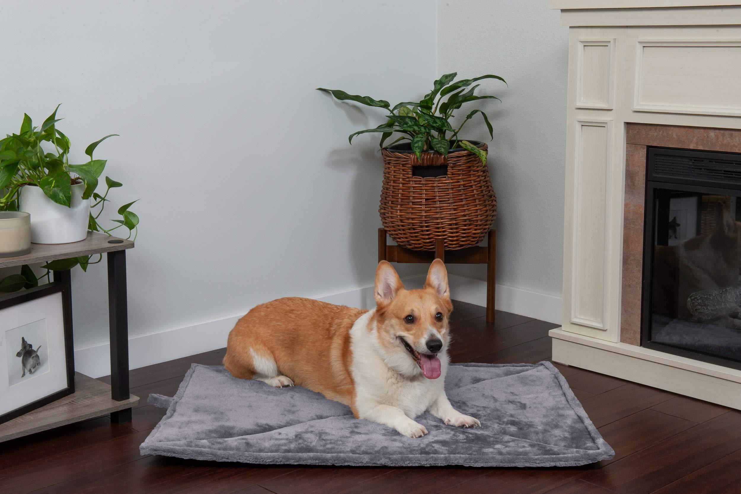 Furhaven Self-Warming Pet Bed – ThermaNAP Reflective Quilted Mat with Washable Faux Fur Cover for Cats & Small Dogs – Gray, Small - Image 5