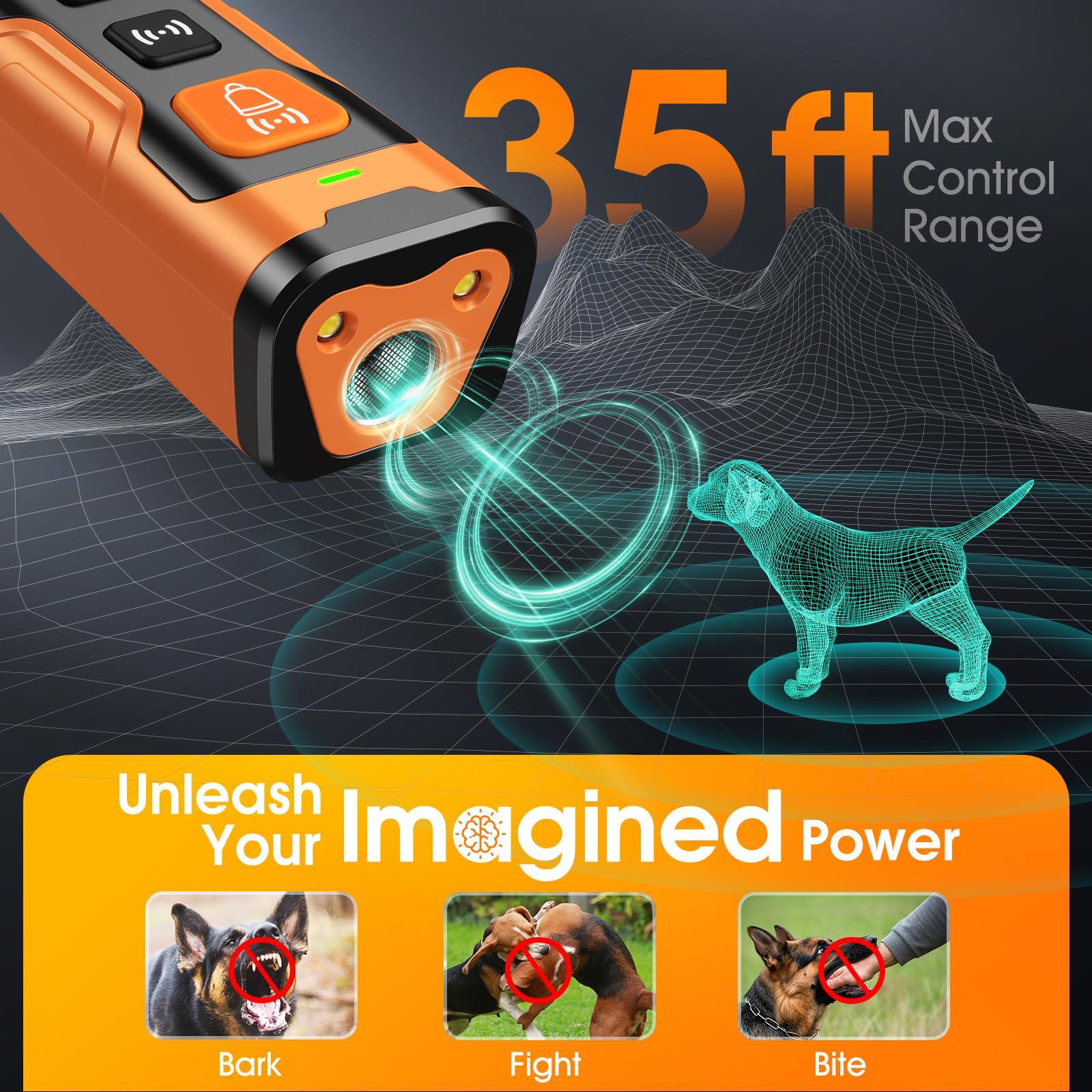 Dog Bark Deterrent Devices for Own or Neighbor's Dog Ultrasonic Dog Training Device Safe & Effective Portable Anti Barking Device for Dogs Indoor Outdoor Use Orange - Image 3