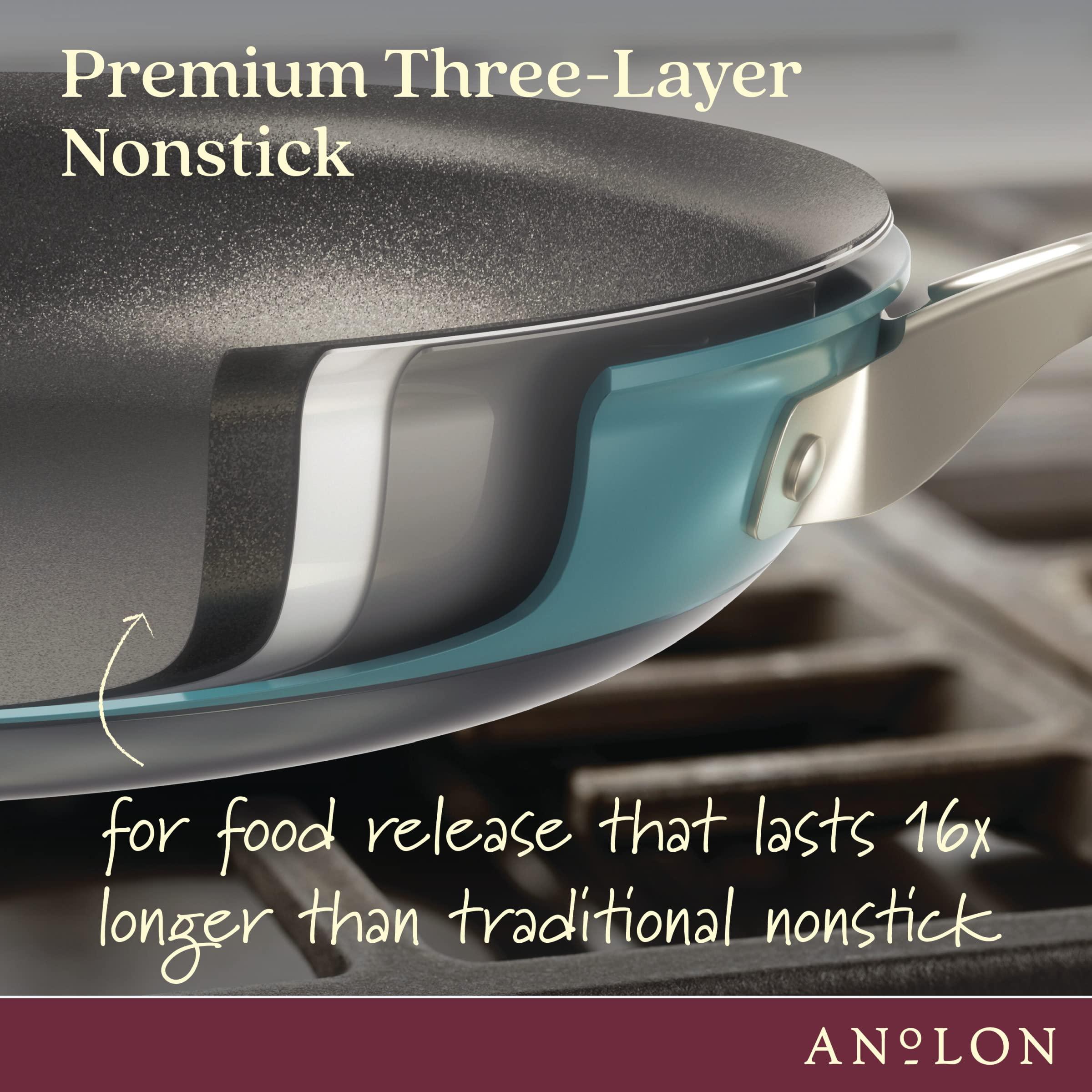 Anolon Achieve Hard Anodized Nonstick Saucepot with Lid, 4 Quart, Teal - Image 5