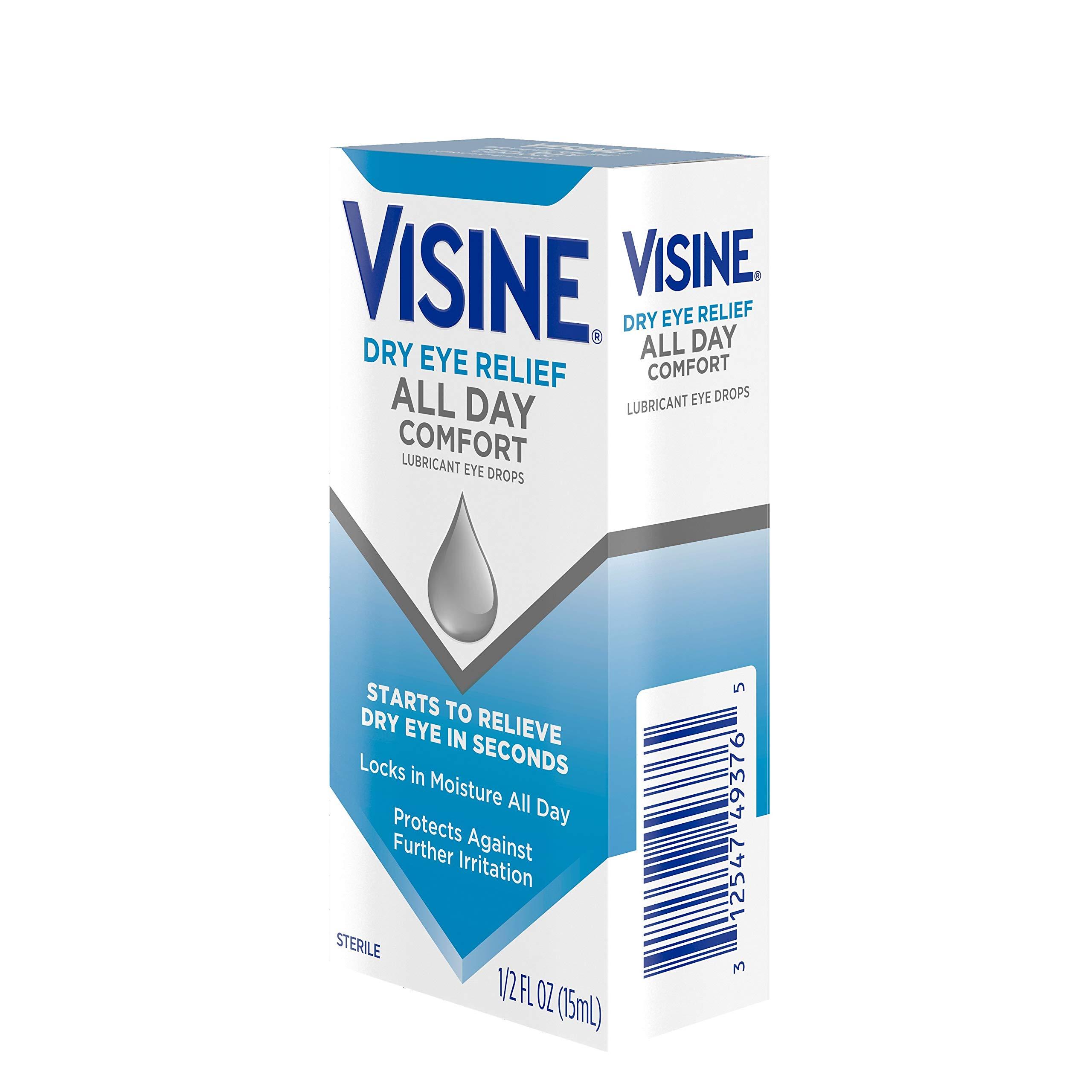 Visine Dry Eye Relief All Day Comfort Lubricant Eye Drops for Up to 10 Hours of Comfort, Dry Eye Drops with Polyethylene Glycol, 0.5 fl. oz - Image 10