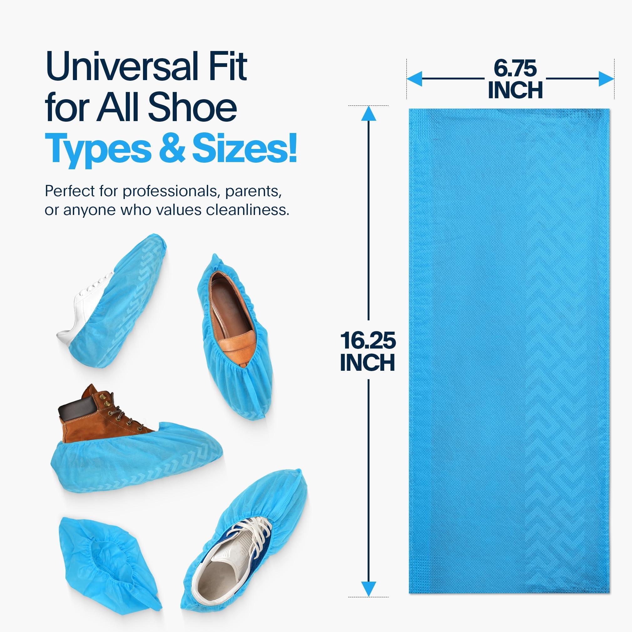 Blue Shoe Guys Premium Disposable Boot & Shoe Covers Booties | 100 Pack | Durable, Non-Slip, Non-Toxic, Water Resistant, Recyclable Protectors for Indoor & Outdoor | Large Size Fits Most Shoes - Image 6