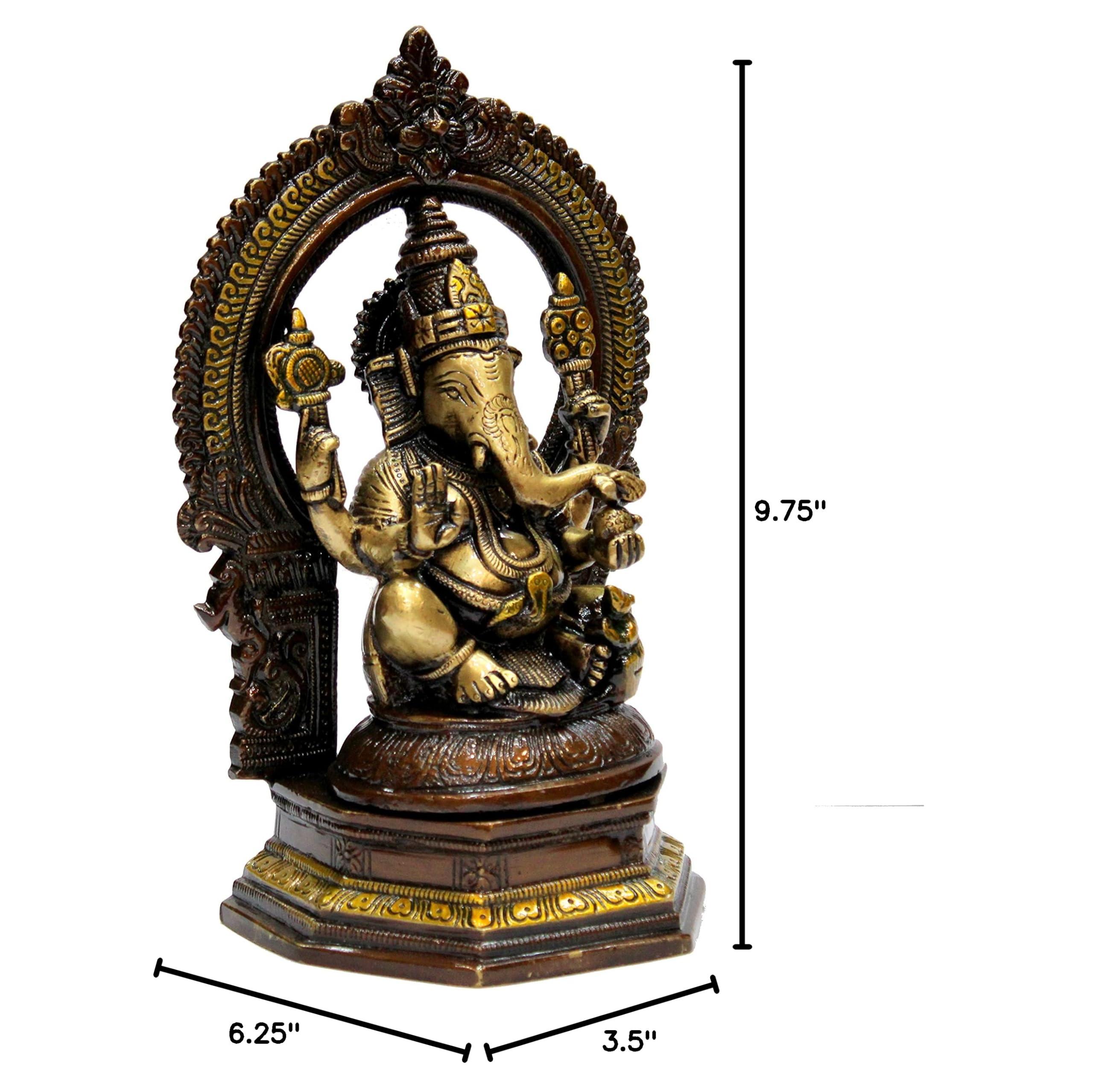 eSplanade Brass Ganesh Ganesha Ganpati Vinayak Showpiece | Murti Idol Statue Sculpture - 9.75" Inches - Multi - Image 2
