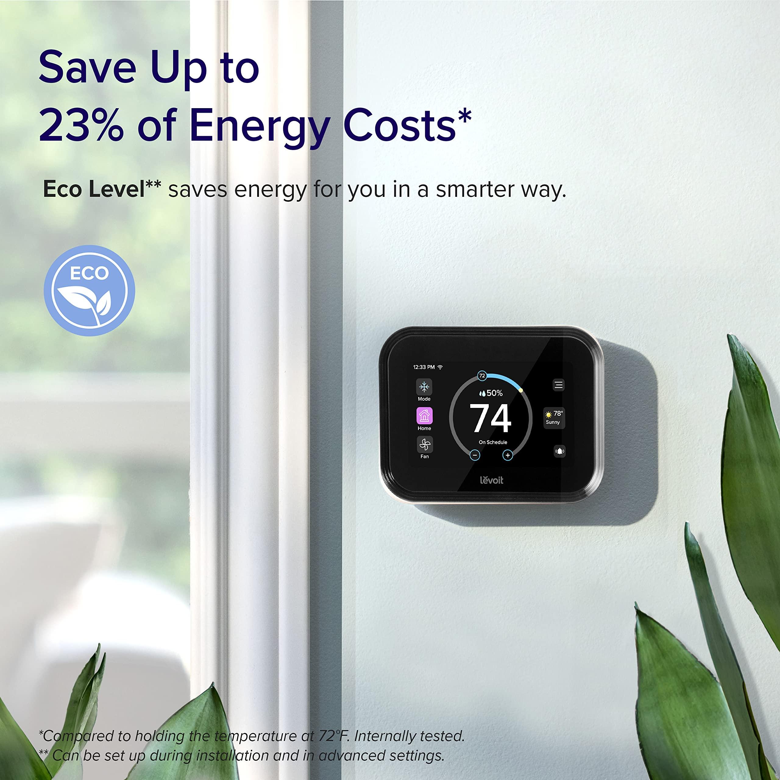 LEVOIT Smart Thermostat for Home, WiFi Programmable Digital Thermostat, Works with Alexa and Smart Sensor, Energy Saving, Large Touch Screen, C-Wire Adapter Included, DIY Install, Aura 400S, White - Image 5