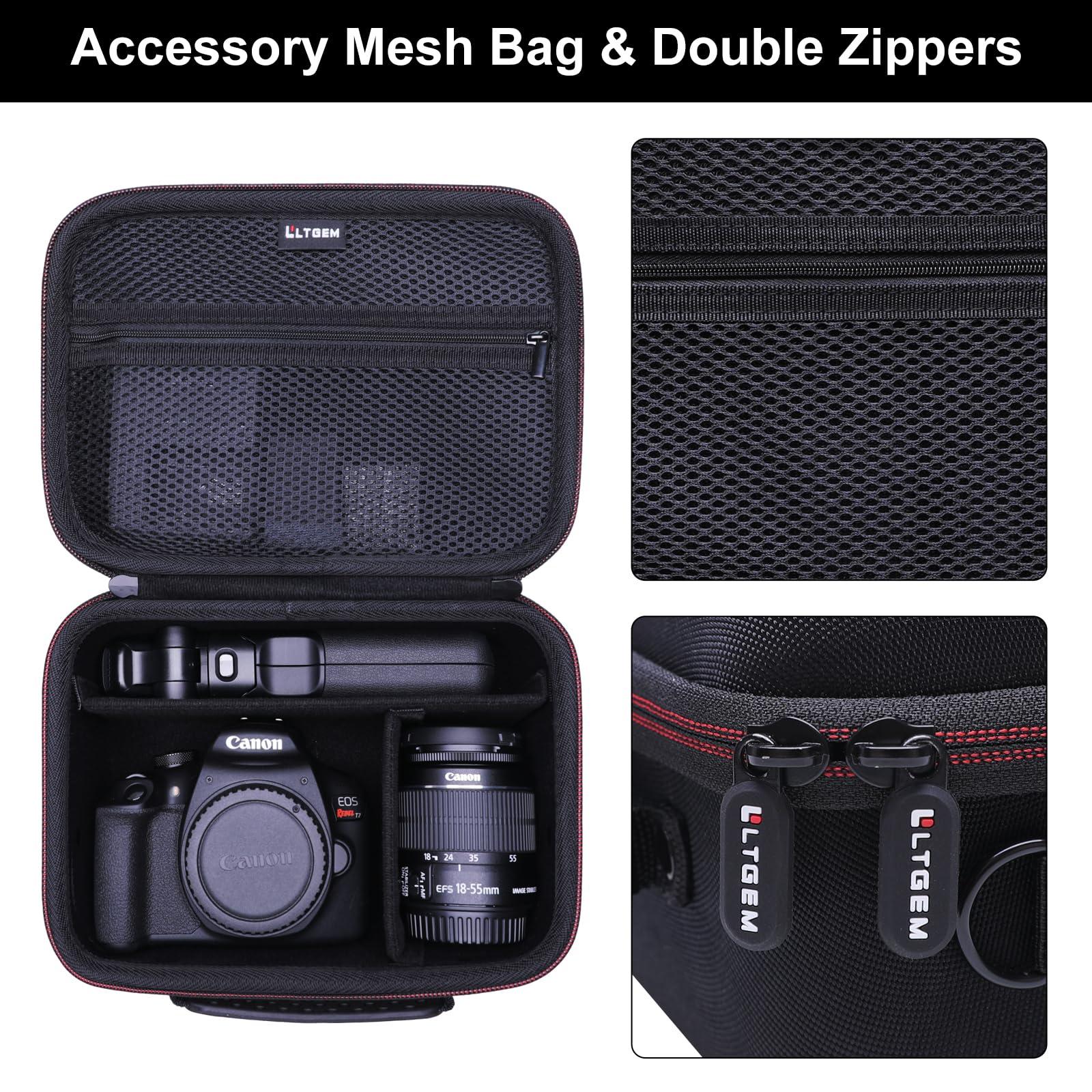 Camera Case Compatible with Canon EOS Rebel T7 / R100 / R50 / R5 / R6 Mark II / R7 / R8 / 90D / 5D Mark IV, Sony, Nikon DSLR Camera, Lens, Tripod, with 4 Pieces of Dividers and Shoulder Strap, Black - Image 4