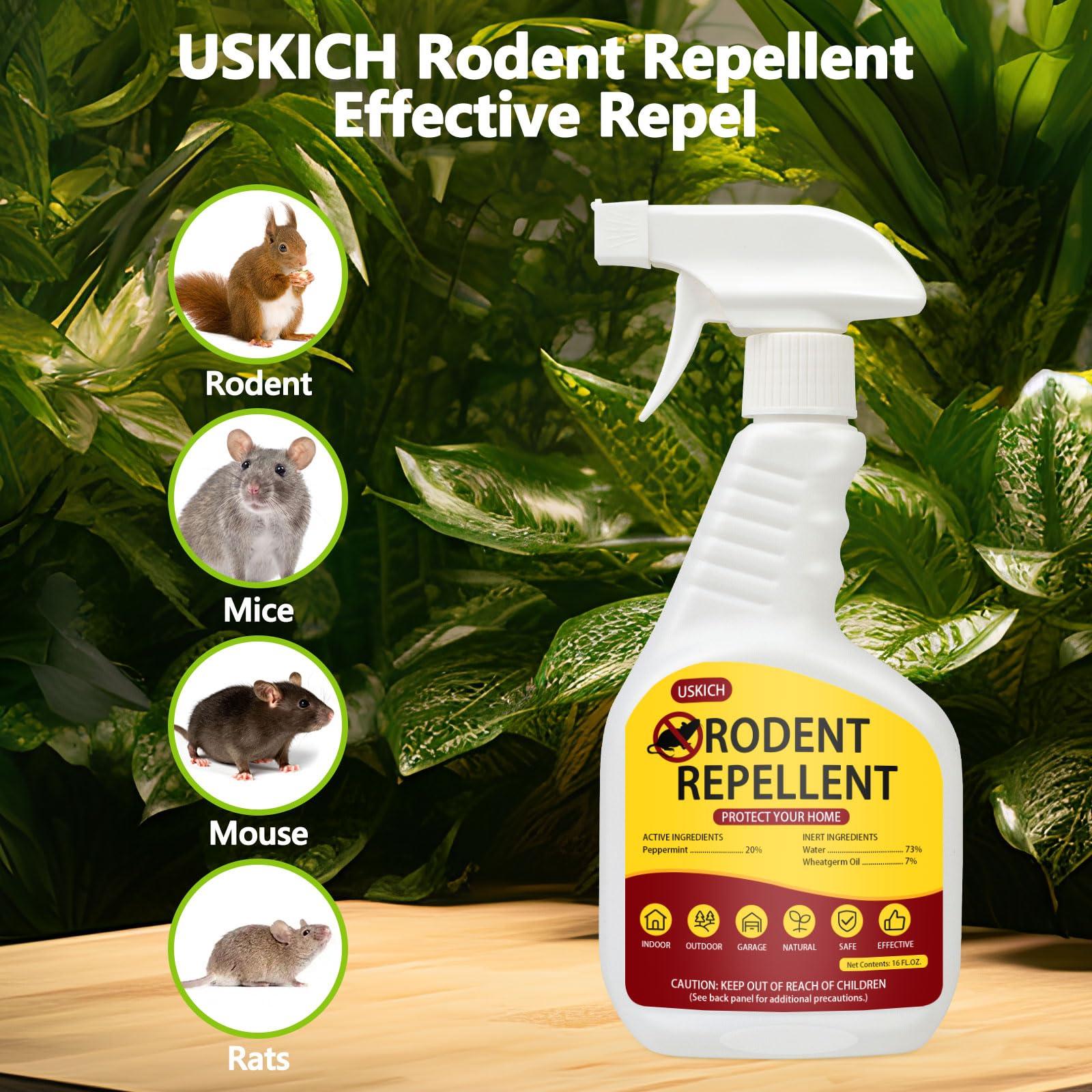 2Pack Peppermint Oil Spray for Rodents -Rodent Repellent & Mouse Repellent Spray, Natural Mice Repellent with Wheatgerm Oils - Safe Indoor & Outdoor Use,16oz - Image 3