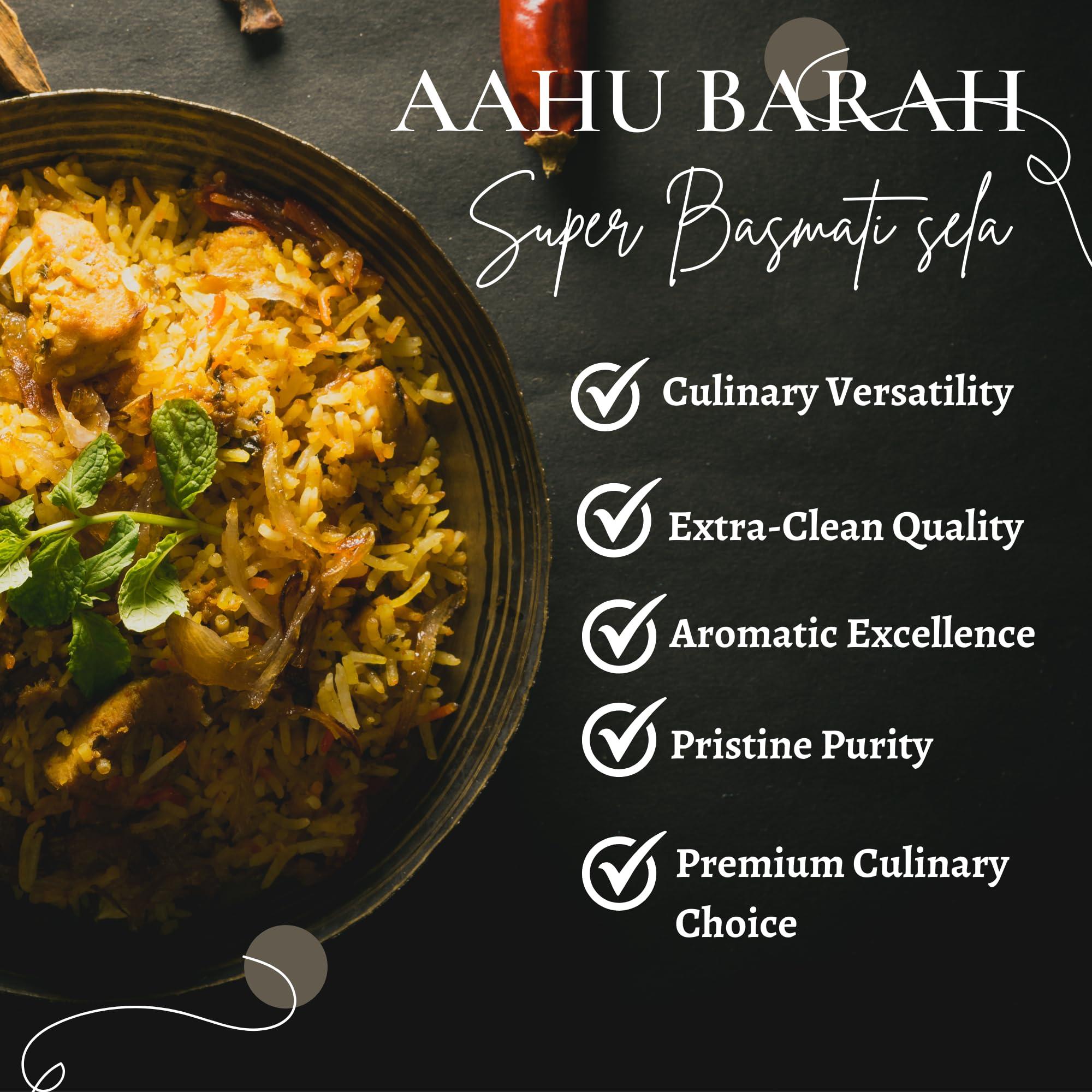 Aahu Barah Basmati Sela Rice - Extra-Long Grain for Superior Culinary Delights 10lb Pack - Image 3