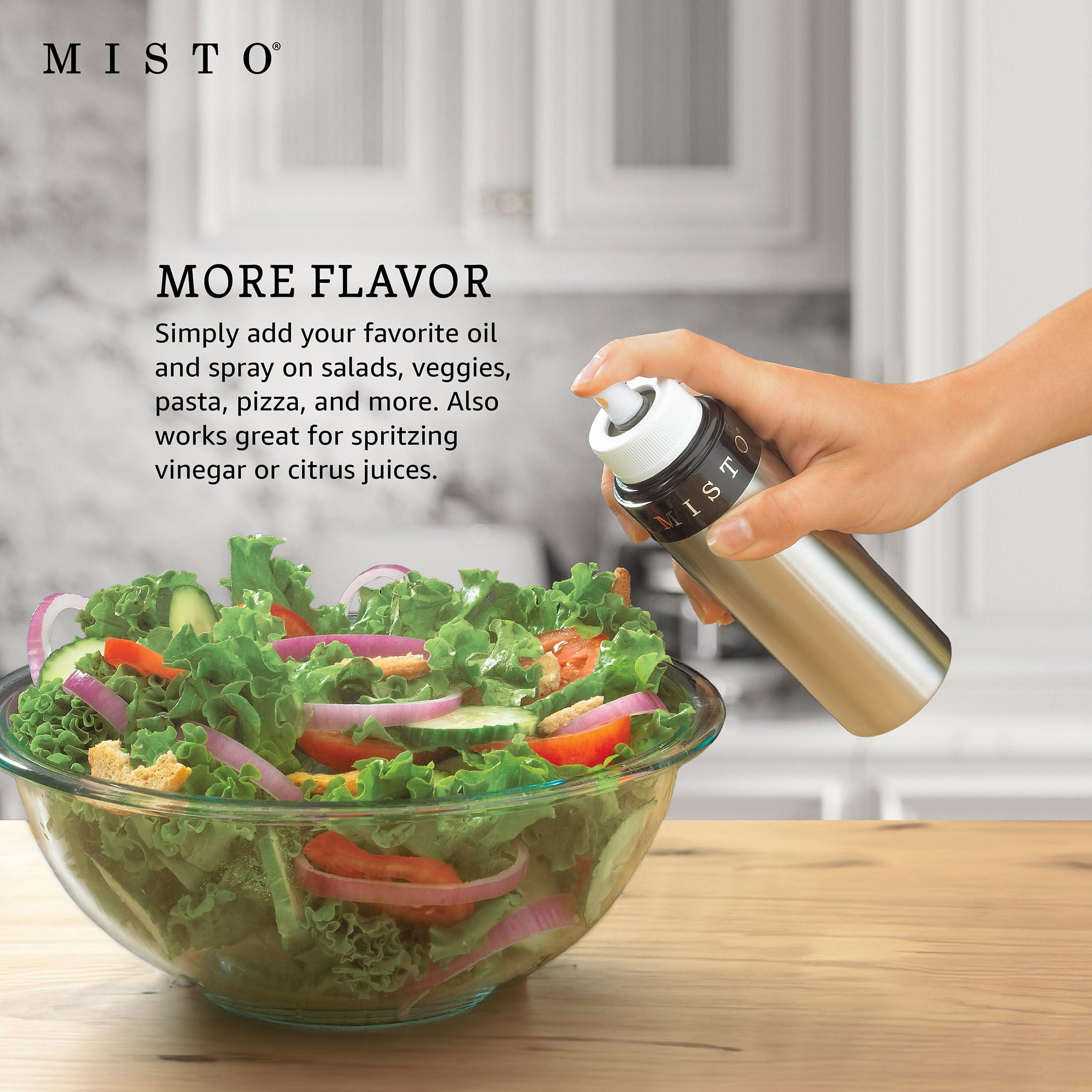 Misto Aluminum Oil Sprayer, Set of 2, Versatile Refillable Aerosol Sprayers for Olive Oil, Vinegar, Lemon Juice, Dressings, and More, Ideal for Cooking, BBQ, and Air Fryers - Image 3