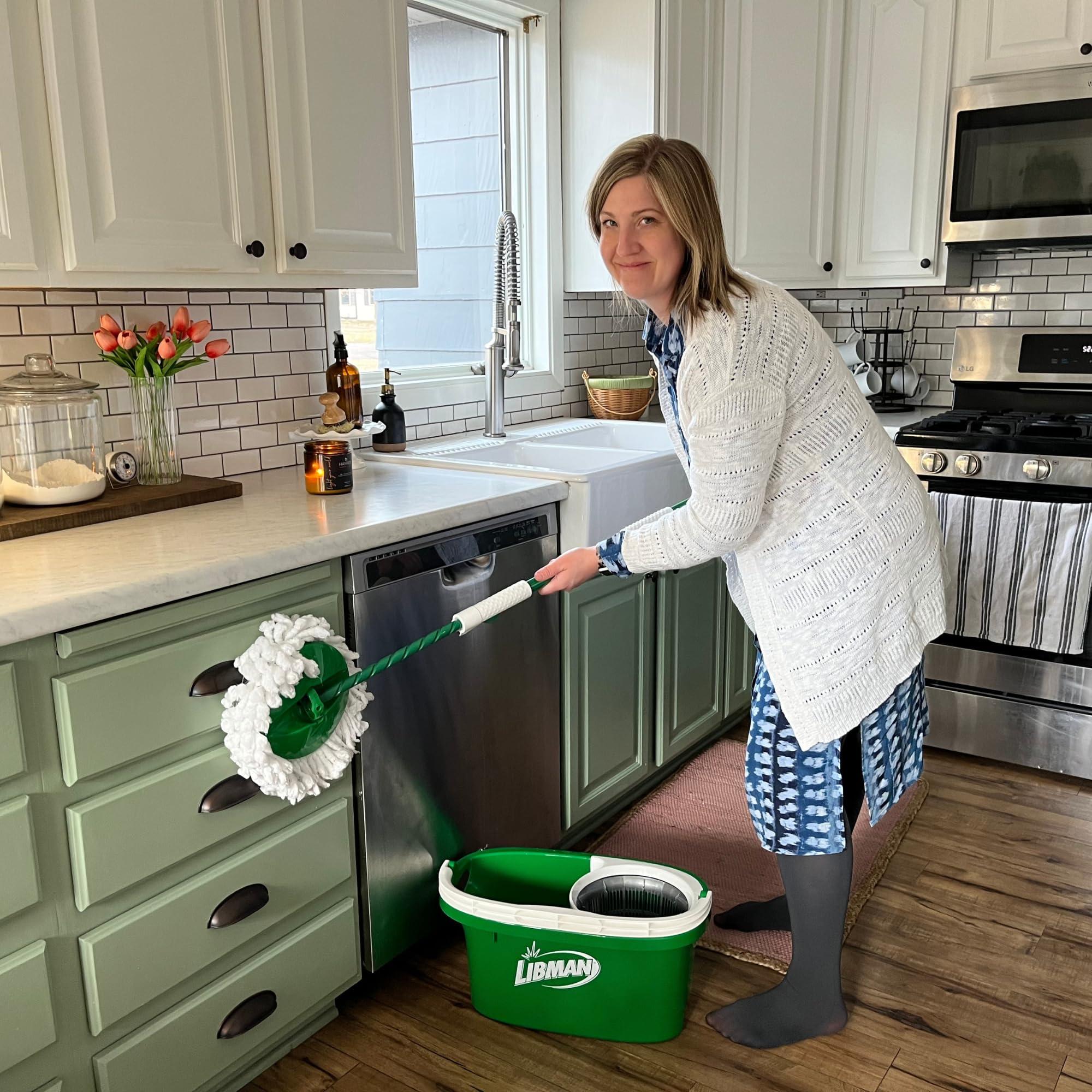 Libman Tornado Spin Mop System with 3 Refill Heads, Microfiber Spinning Mop and Bucket with Wringer Set for Home, Floor Cleaning of Hard-Wood, Laminate, Tile, All Surface Cleaner, 4 Total Mop Heads - Image 8