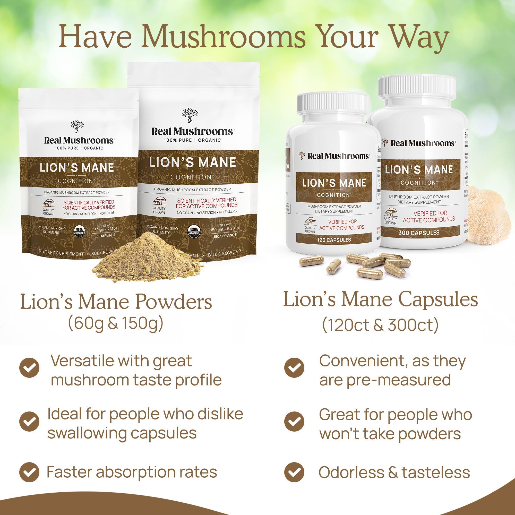 Real Mushrooms Lions Mane Supplement Capsules - Mushroom Supplement for Overall Wellness with Verified Beta Glucans – Non-GMO, Vegan Mushroom Supplements in 120 Capsules - Image 7