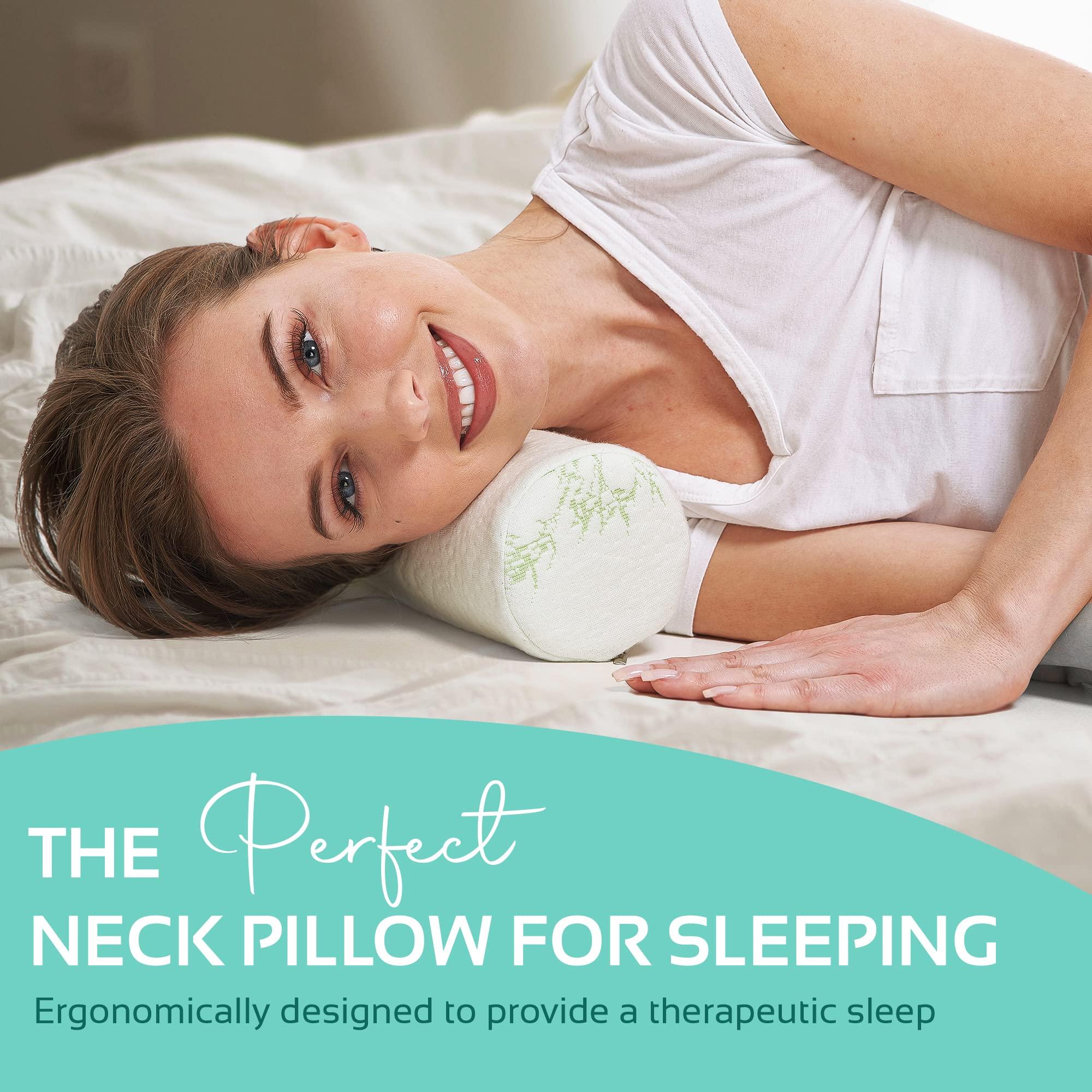 AllSett Health 2 Pack Cervical Neck Roll Memory Foam Pillow, Bolster Pillow, Round Neck Pillows Support for Sleeping | Bolster Pillow for Bed, Legs, Back and Yoga | 4 Inch Diameter x 17 Inches Long - Image 6