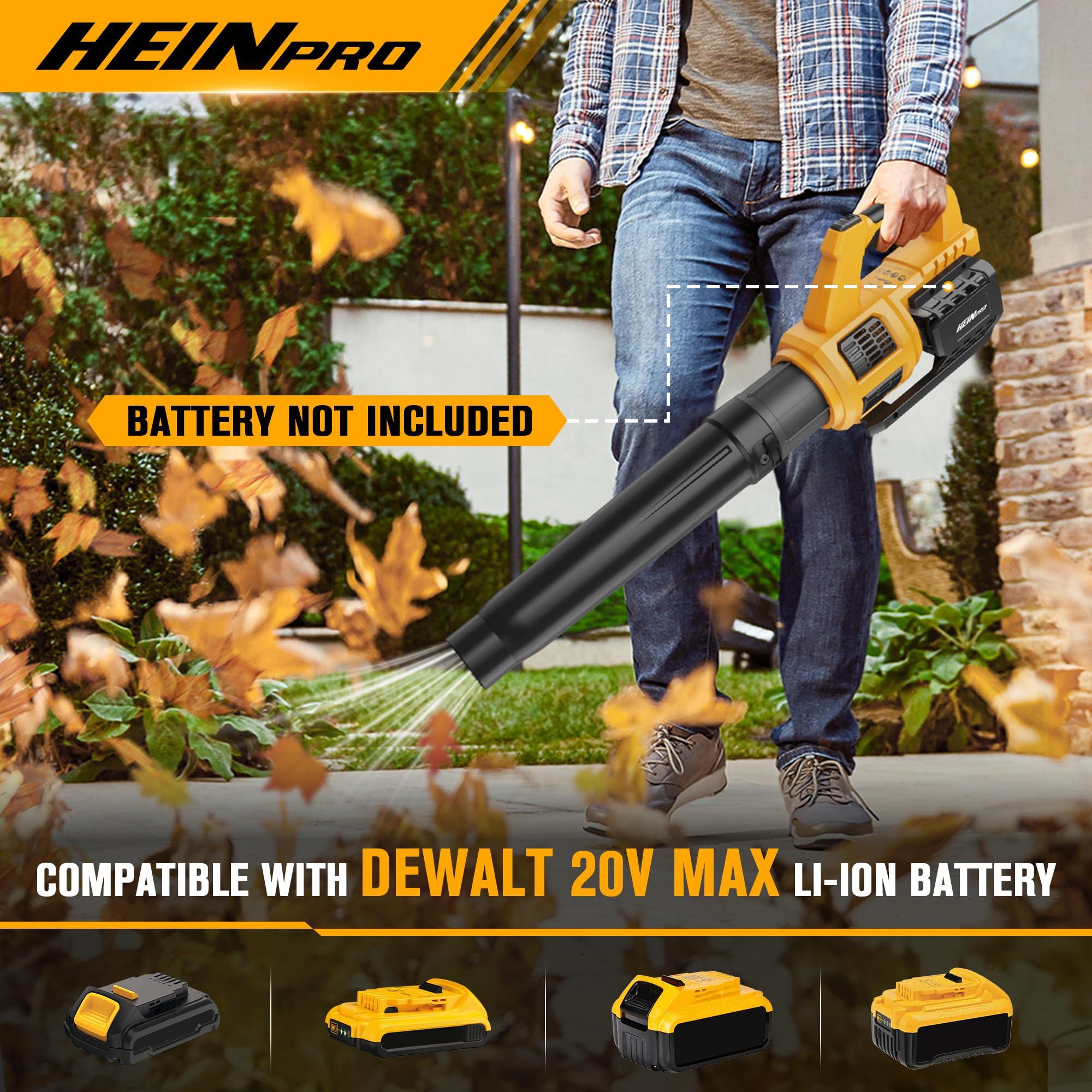 HEINPRO Cordless Leaf Blower for Dewalt 20V Max Battery (Battery not Included) 400CFM Electric Leaf Blower Cordless, Variable Speed, Turbo Mode, Leaf blowers Battery Powered for Lawn Care, Yard - Image 2