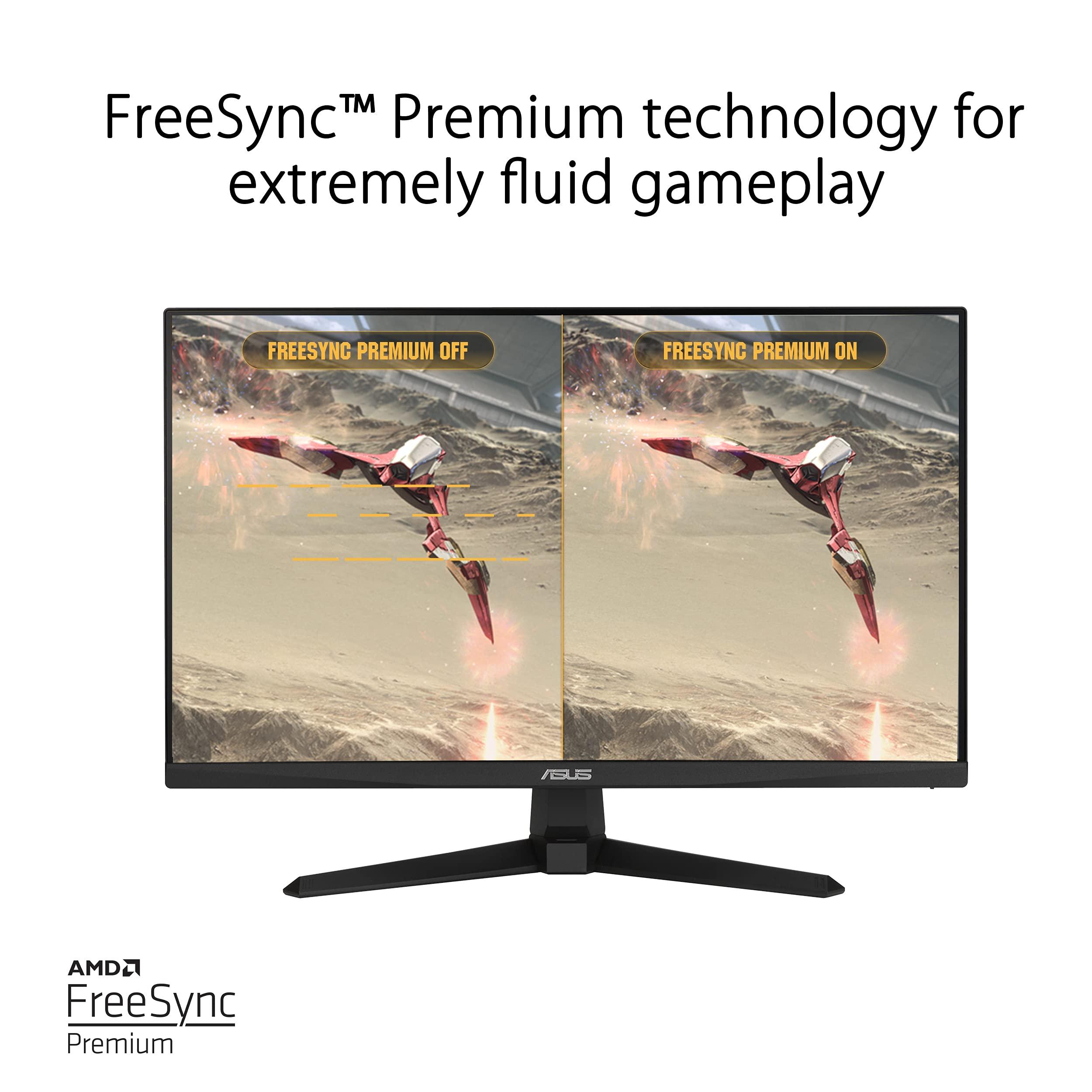 ASUS TUF Gaming 23.8” 1080P Monitor (VG247Q1A) - Full HD, 165Hz (Supports 144Hz), 1ms, Extreme Low Motion Blur, Adaptive-sync, FreeSync Premium, Shadow Boost, Speakers, Eye Care, HDMI, DisplayPort - Image 4