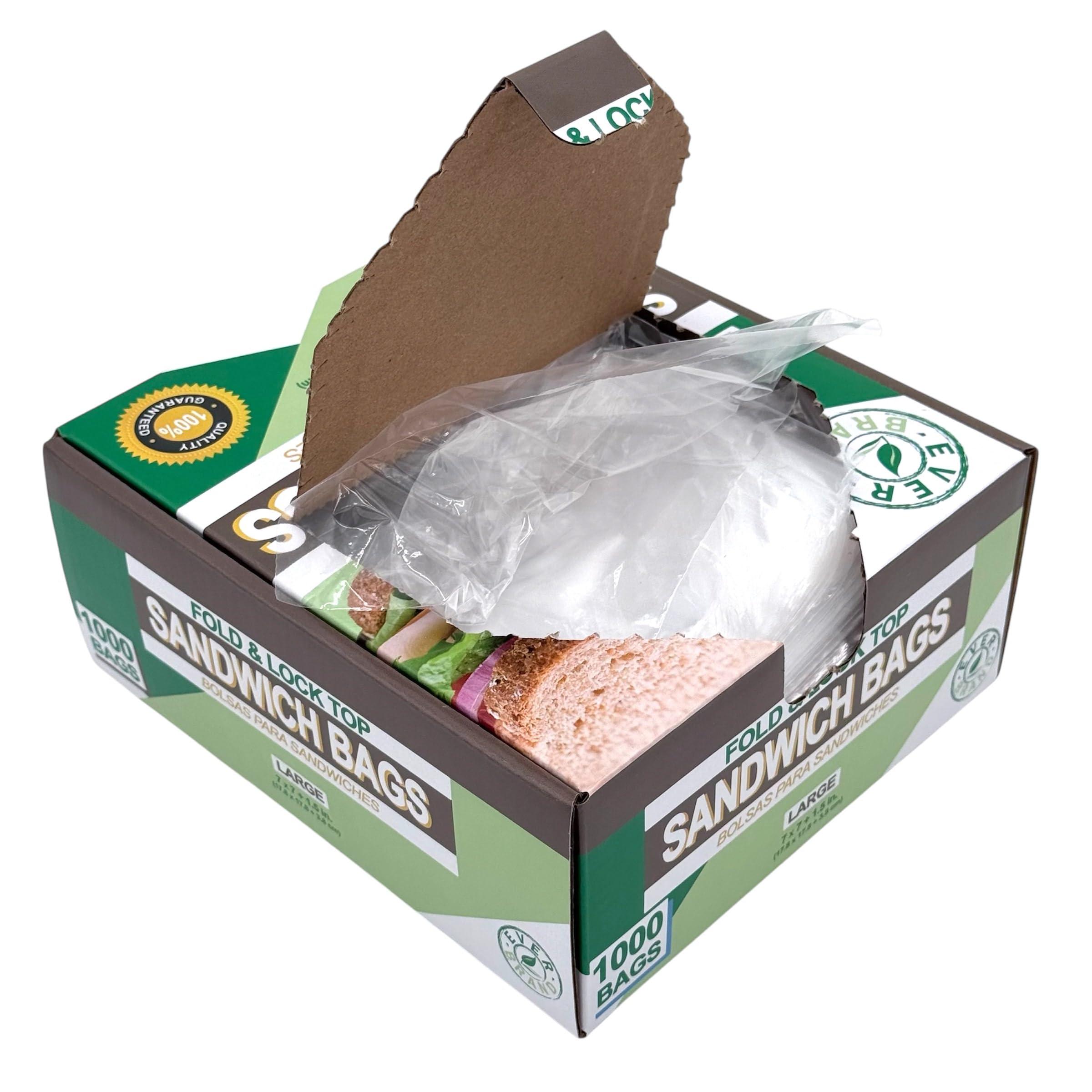 Sandwich Bags with Fold & Lock Top, 7 x 7 inches, 2000 Count Bulk Pack, Food Service - Image 3