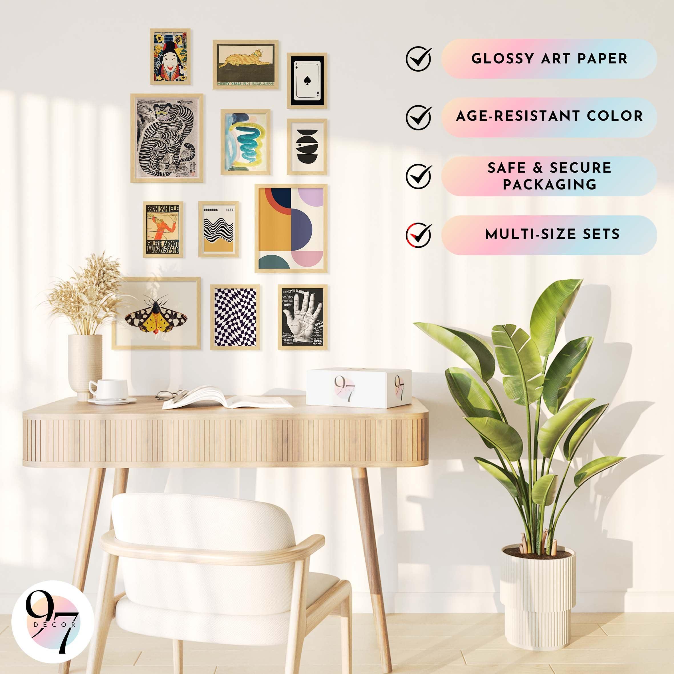 97 Decor Vintage Eclectic Wall Art Collage - Abstract Modern Art Prints For Wall Decor, Cool Funky Pictures Maximalist Paintings Retro Bauhaus Posters Set For Dorm Bedroom Home Decorations (Unframed) - Image 5