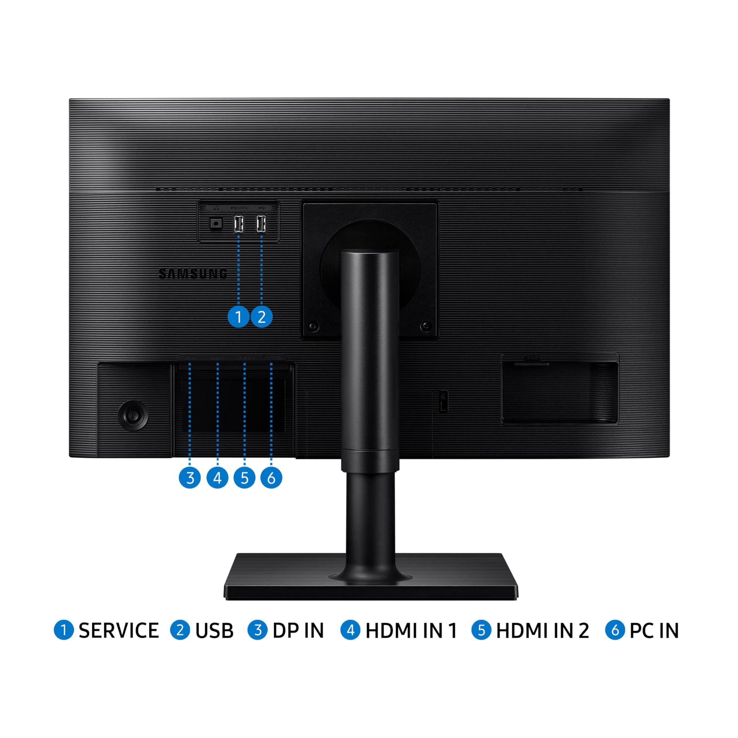 SAMSUNG FT45 Series 24-Inch FHD 1080p Computer Monitor, 75Hz, IPS Panel, HDMI, DisplayPort, USB Hub, Height Adjustable Stand, 3 Yr WRNTY (LF24T454FQNXGO),Black - Image 6