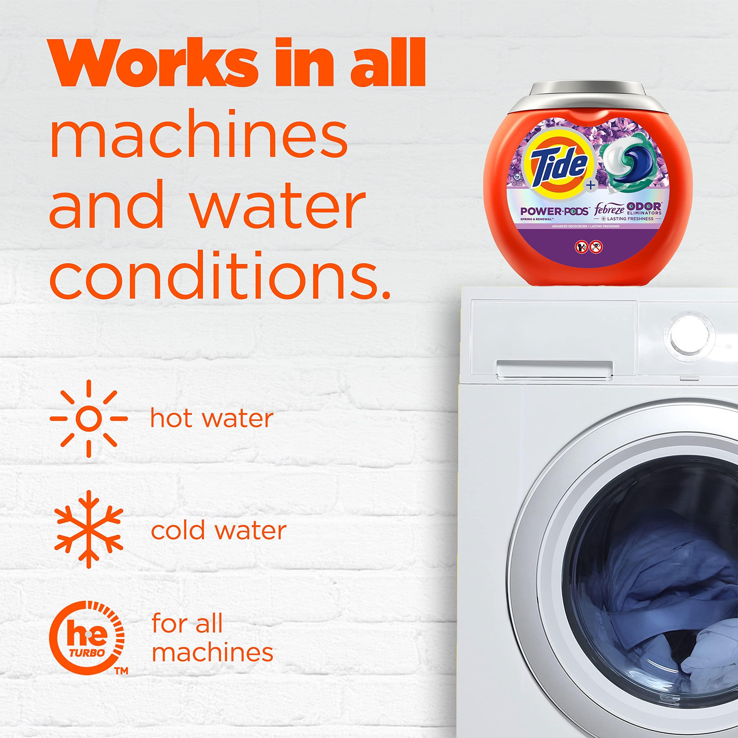 Tide Power Pods Laundry Detergent Pacs with Febreze 32 Count Spring & Renewal Scent Febreze Freshness with Odor Eliminators - Image 7