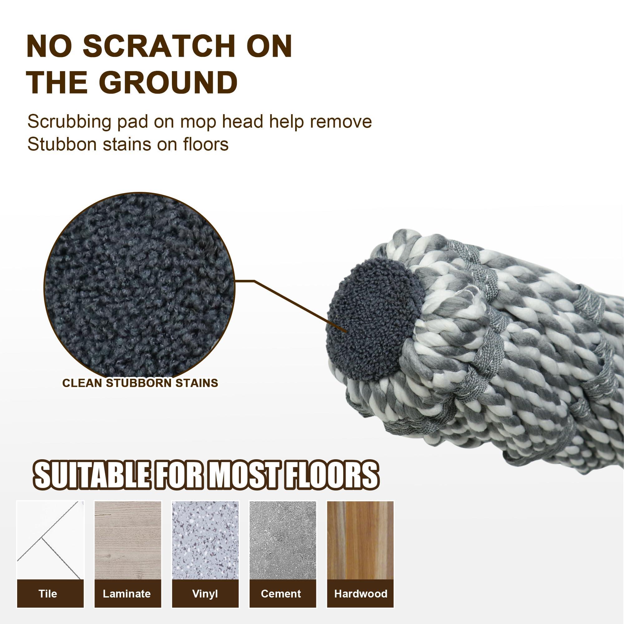 Kickleen Self Wringing Mop - Twist Mop with 52.5 Inch Long Handle, Heavy Duty for Hardwood, Tile, Vinyl & Laminate Floors - Image 7