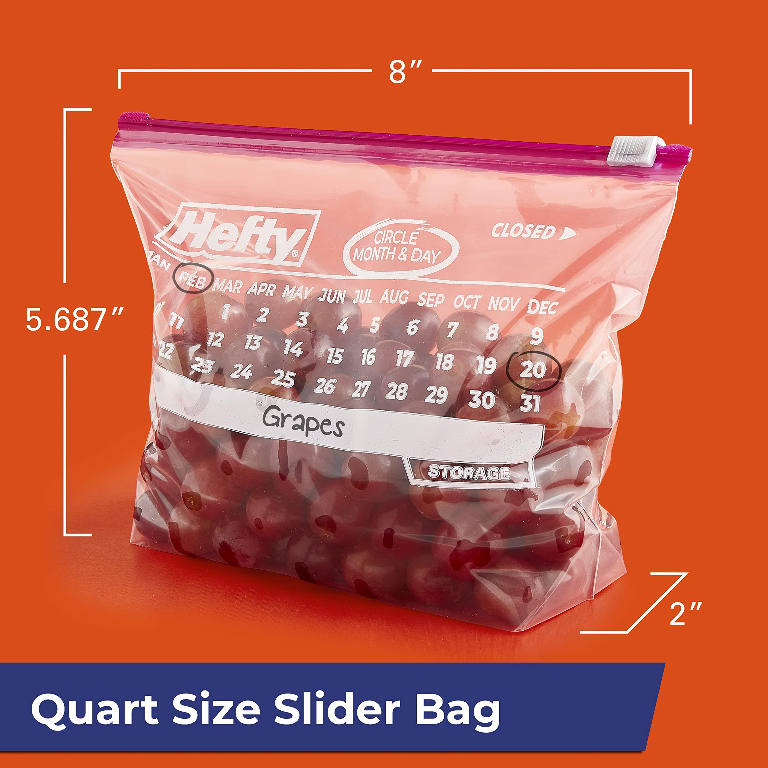 Hefty Slider Calendar Storage Bags, Quart Size, 40 Count (Pack of 4), 160 Total - Image 2