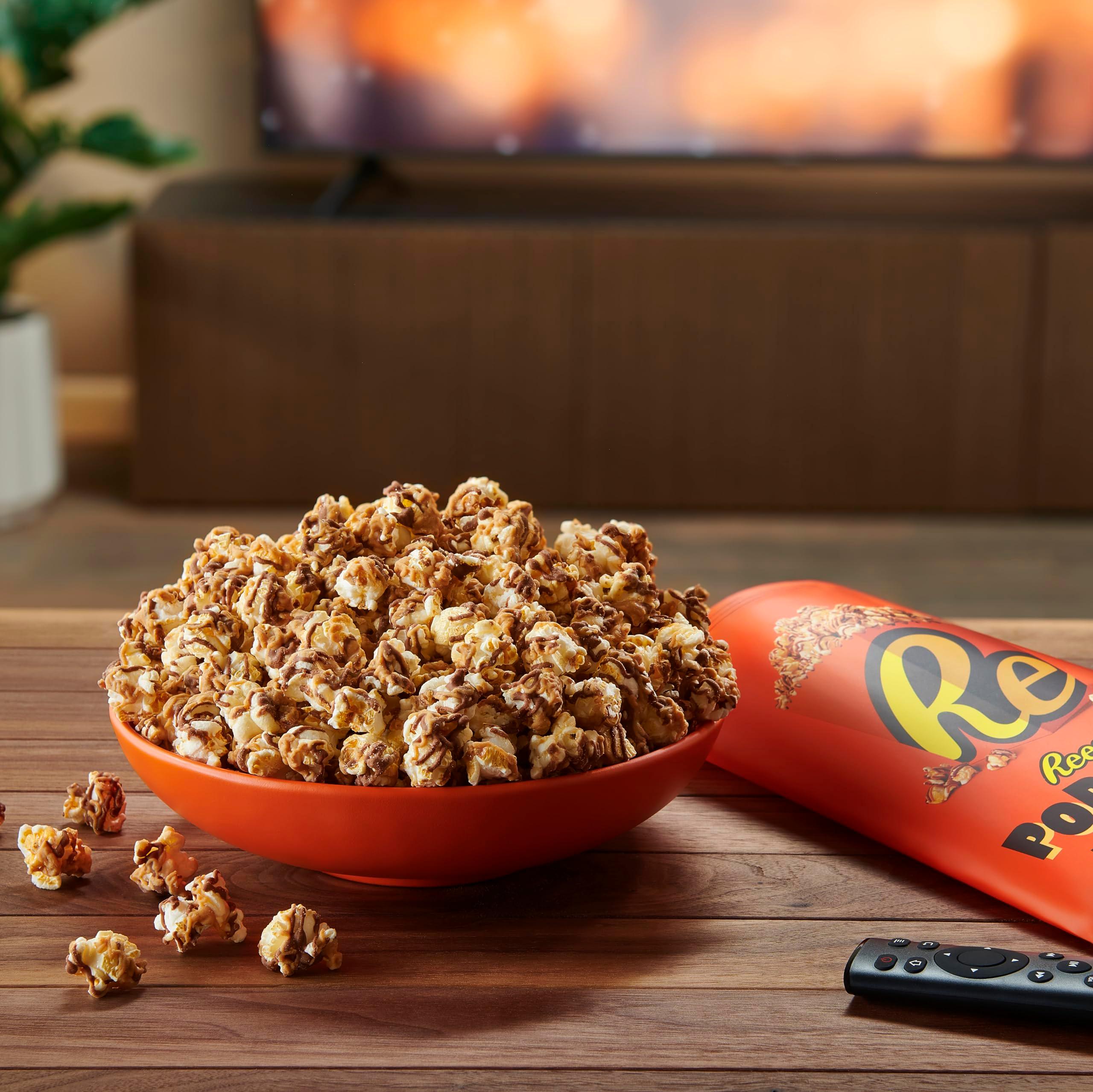 Reese's Popcorn, 5.25oz Grocery Sized Bag, Popcorn Drizzled in Reese's Peanut Butter and Chocolate, Ready to Eat, Savory Snack, Sweet and Salty - Image 5