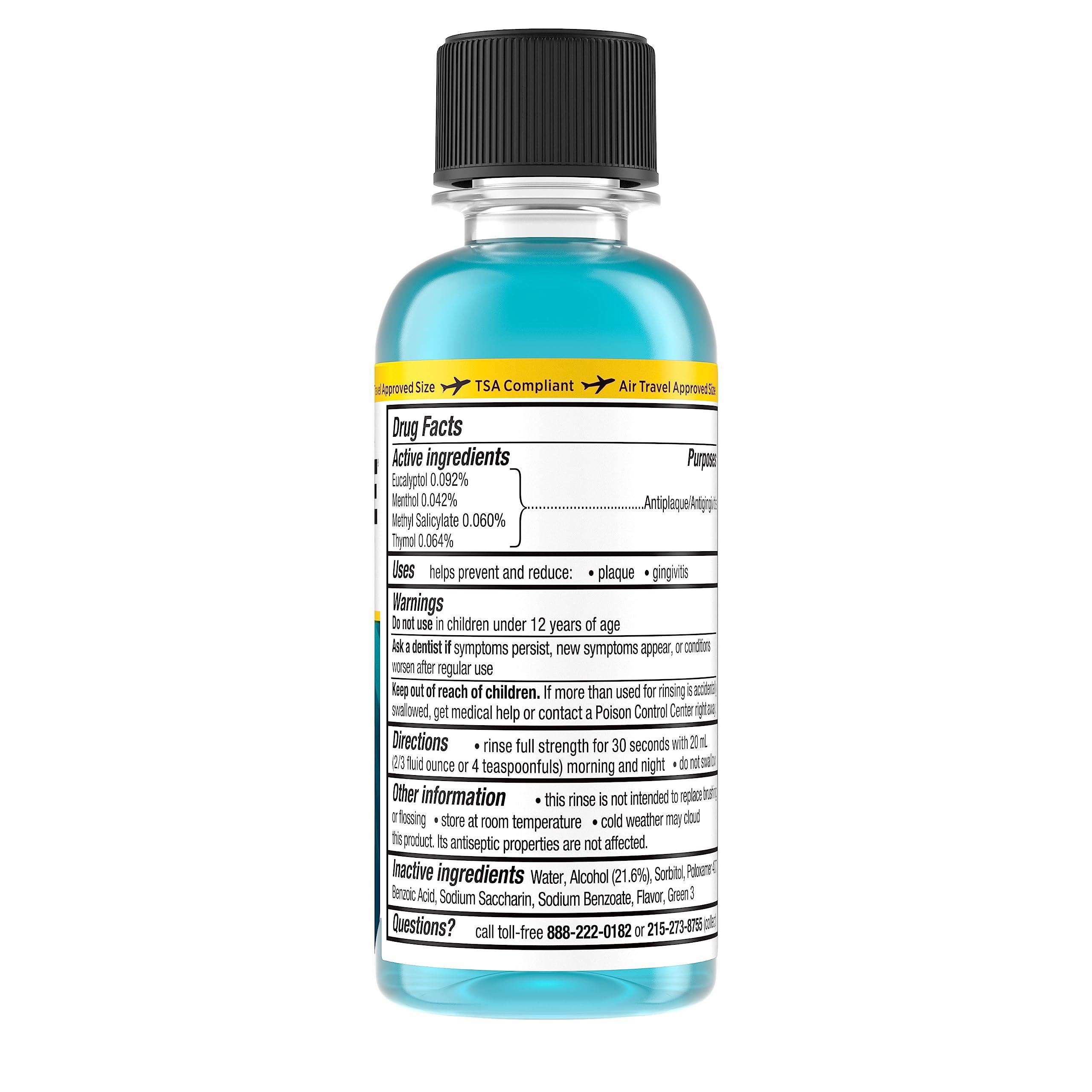 Listerine Cool Mint Antiseptic Mouthwash for Bad Breath, Plaque and Gingivitis, Travel Size, 3.2 Fl Oz ,Pack of 12 - Image 9