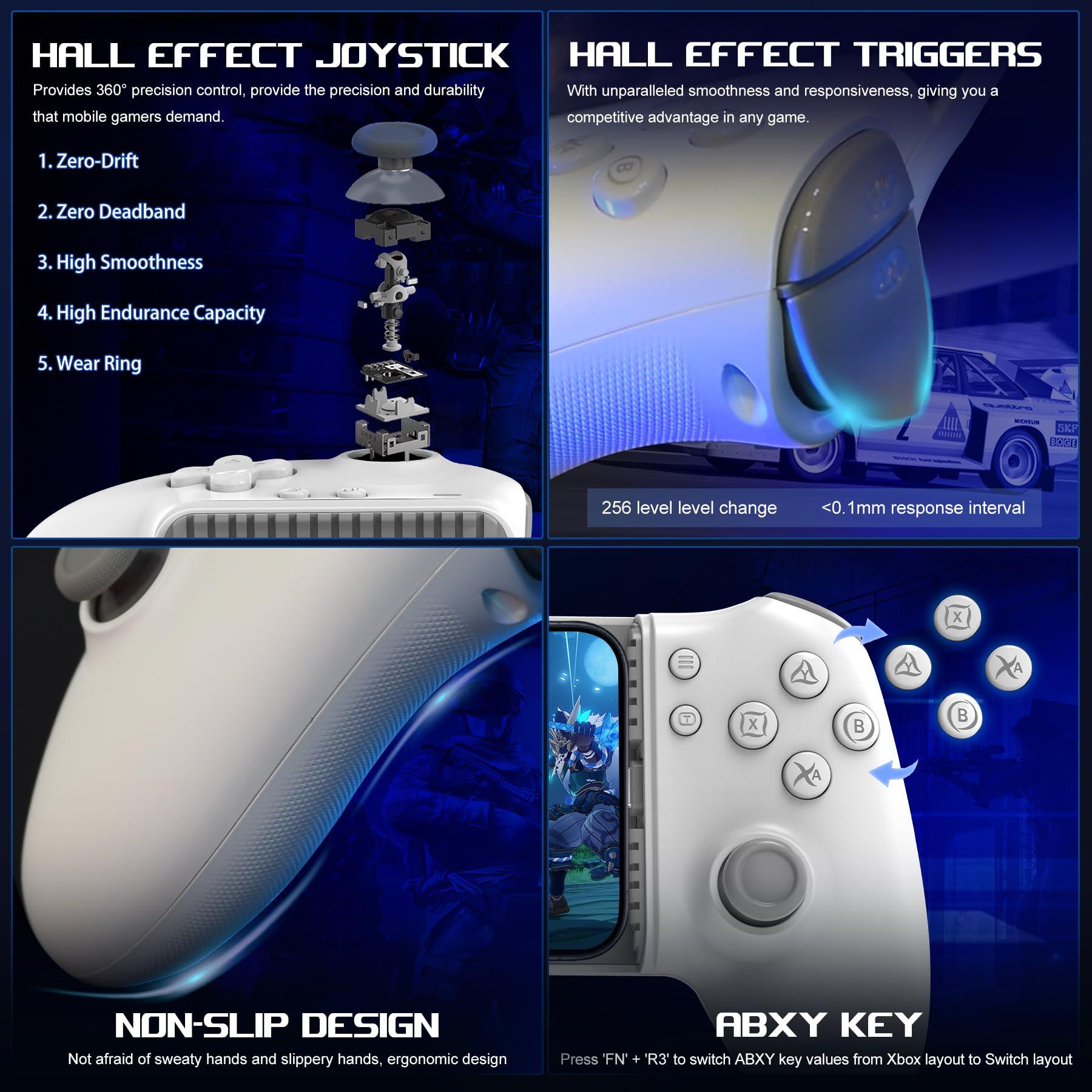 arVin USB C Mobile Gaming Controller for iPhone 16/15 Series & Android (USB-C) Plug & Play - Remote Play for PS5/PS4/Xbox/PC Consoles, Cloud Game, Emulator, with Hall Effect Joysticks/Turbo/Back keys - Image 4