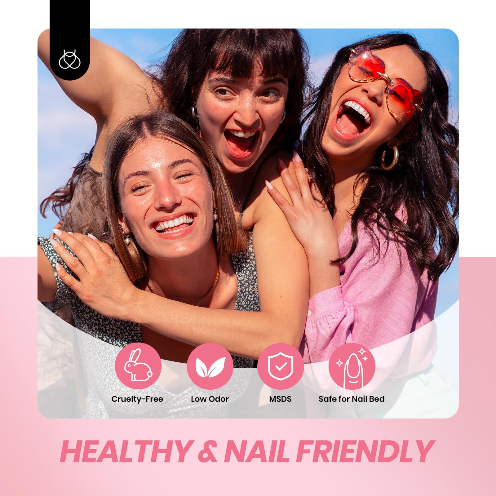 Beetles Jelly Gel Nail Polish Set, 6 Colors Milky White Nude Pink Sheer Gel Nail Kit Transparent Effect Summer Gel Soak Off UV Ballet Dress DIY Manicure French Nail Art Gifts for Women - Image 6
