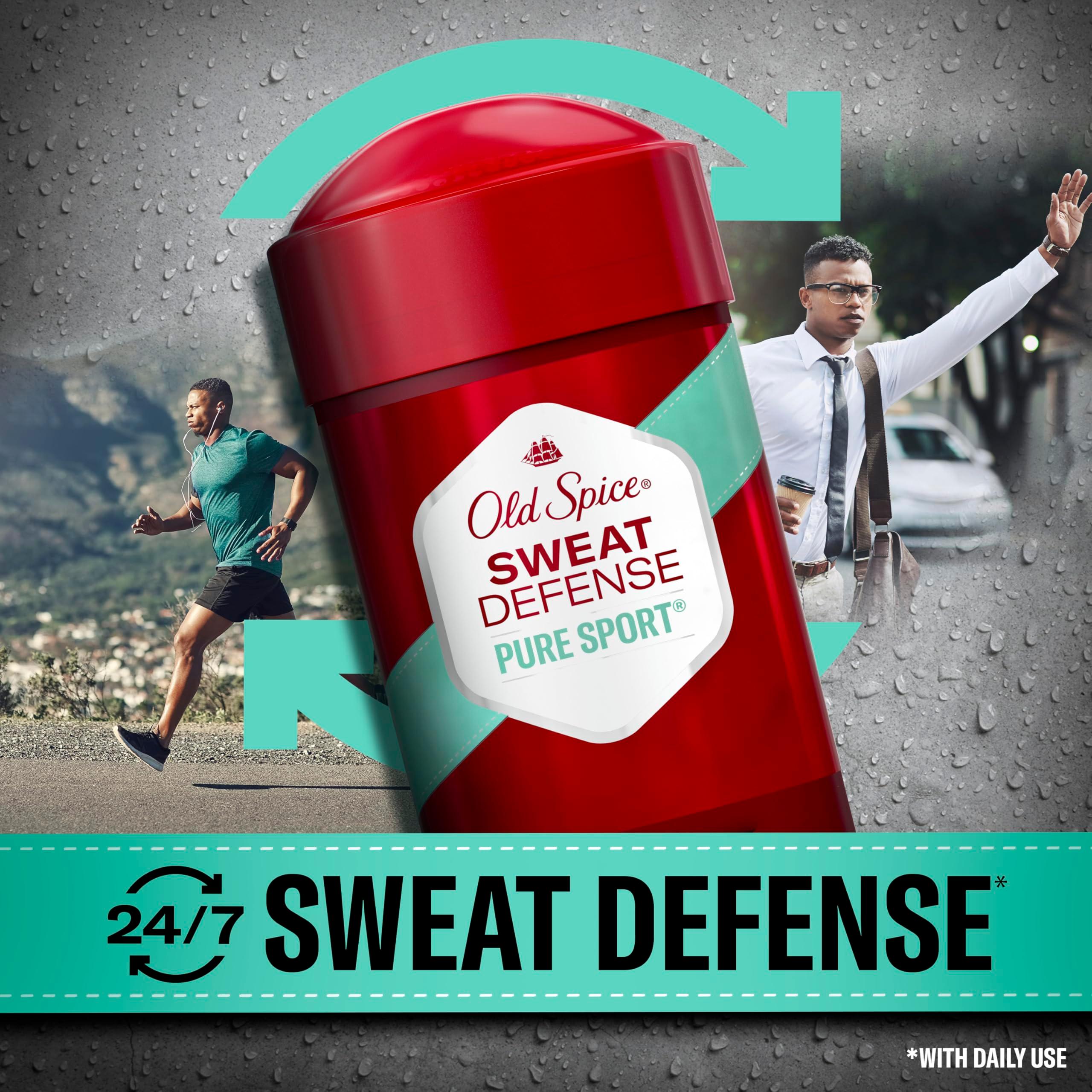 Old Spice Sweat Defense Antiperspirant & Deodorant for Men, 24/7 Ultimate Sweat Protection, Long Lasting Scent, Soft Solid, Pure Sport Scent, 2.6 oz - Image 4