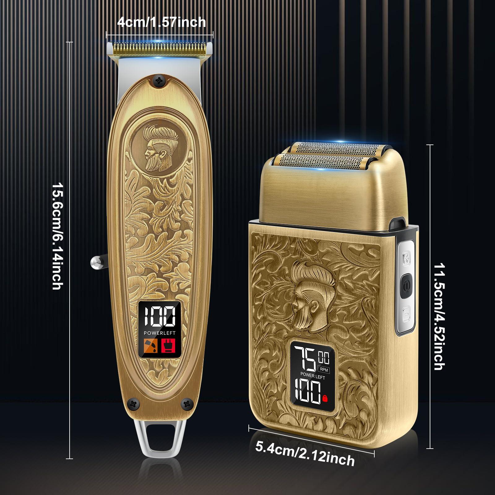 GEC Professional Men's Electric Razor & Barber Kit - Cordless Foil Shaver, Titanium T-Blades, 3-in-1 Multifunctional Trimmer for Beard, Hair, & Body Grooming – Travel-Friendly with Built-in Battery - Image 8