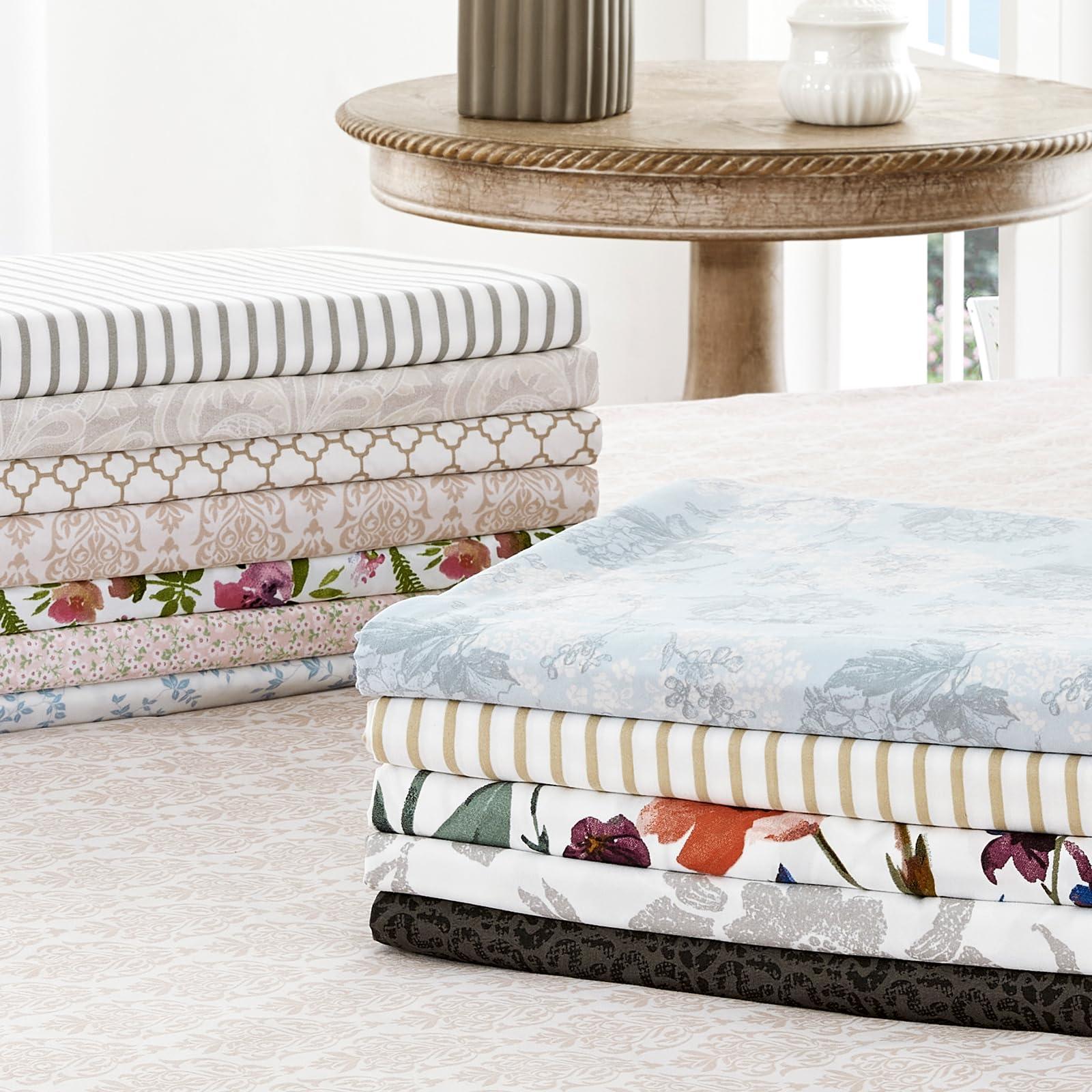 FreshCulture Floral Bed Sheets - Ultra Soft Queen Sheet Set - Brushed Microfiber Blue Floral Sheets - Deep Pockets up to 16" - Easy Care - Hotel Luxury 4 Piece Flower Printed Sheets Queen, Lille - Image 7
