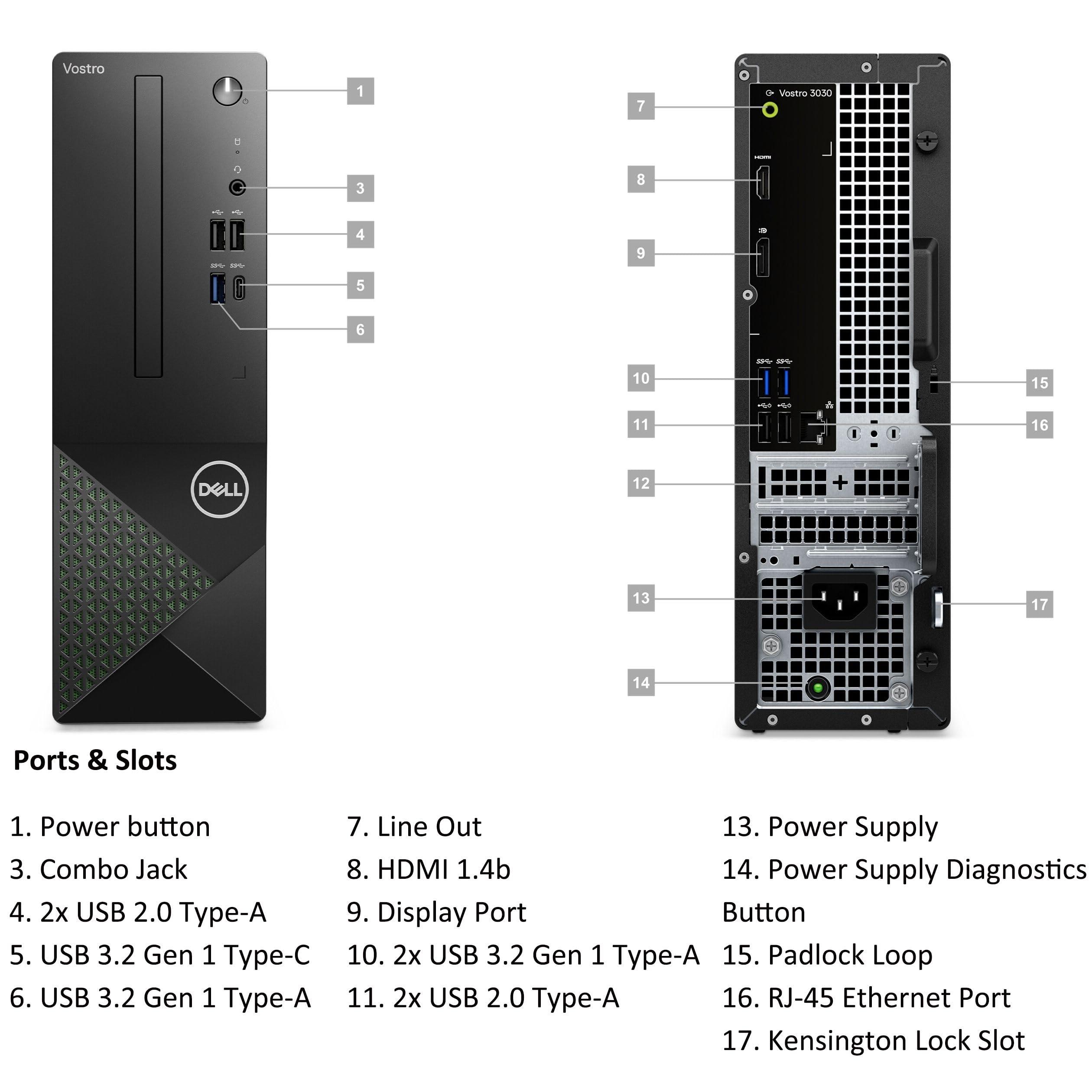 Dell Vostro 3030s Small Desktop Computer, Intel Core i5-14400 Processor, 16GB DDR5 RAM, 512GB PCIe SSD, WiFi 6, Bluetooth, Type-C, DisplayPort, HDMI, KB and Mouse, Windows 11 Pro SFF Small Form Factor - Image 5