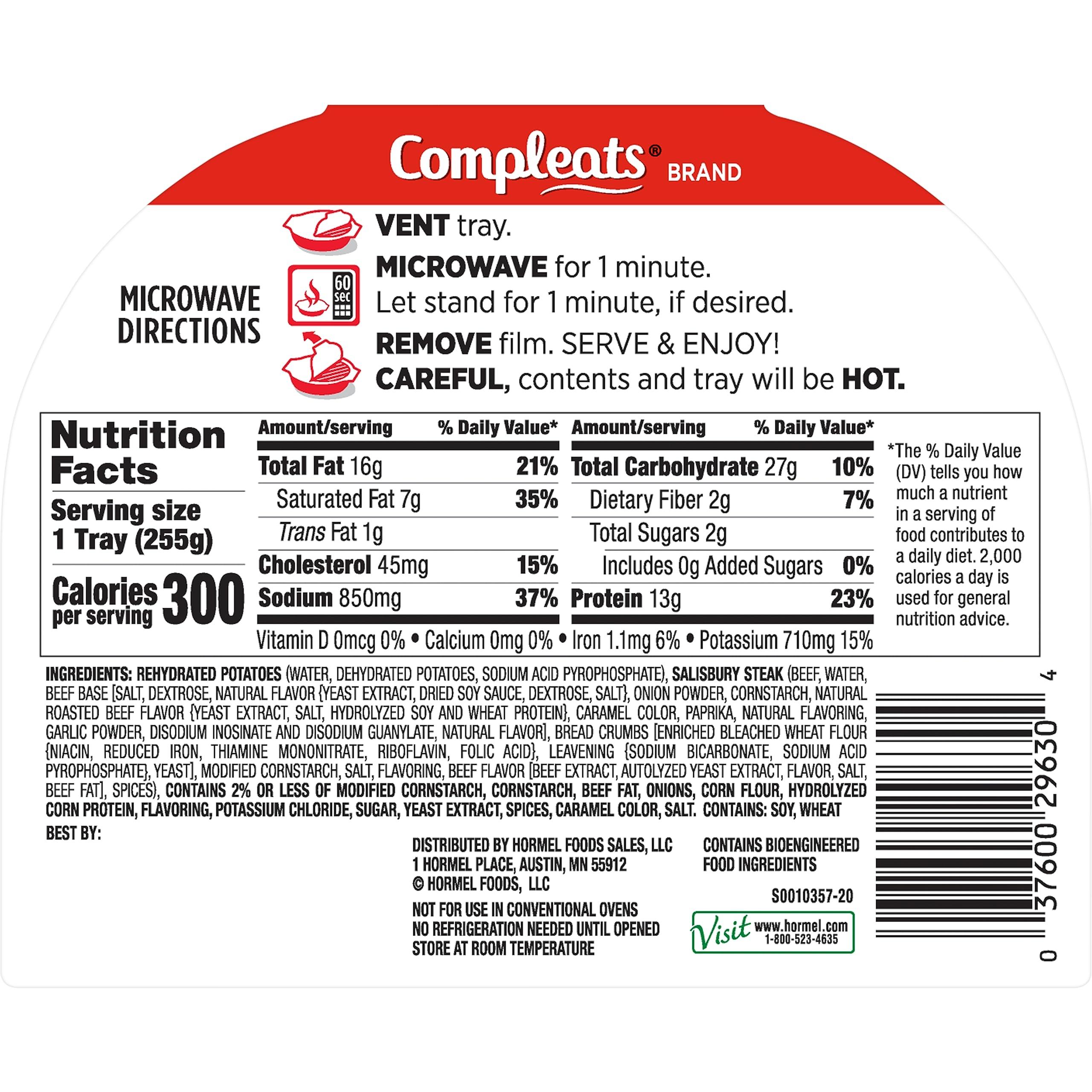 HORMEL COMPLEATS Salisbury Steak Microwave Tray, 9 oz. (6 Pack) - Image 2