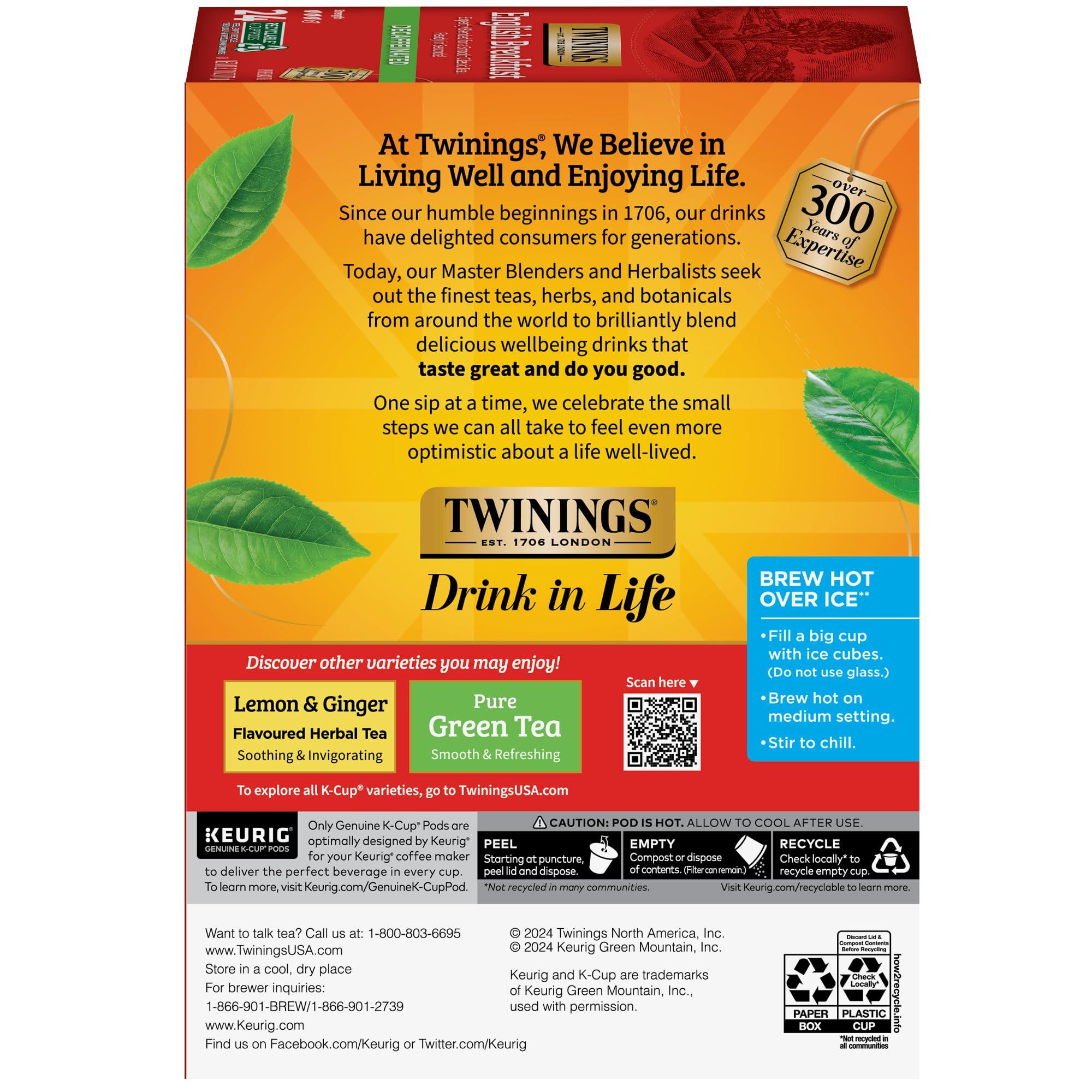 Twinings Decaffeinated English Breakfast Black Tea K-Cup Pods for Keurig, 24 Count (Pack of 1), Smooth, Flavourful, Robust, Enjoy Hot or Iced - Image 5