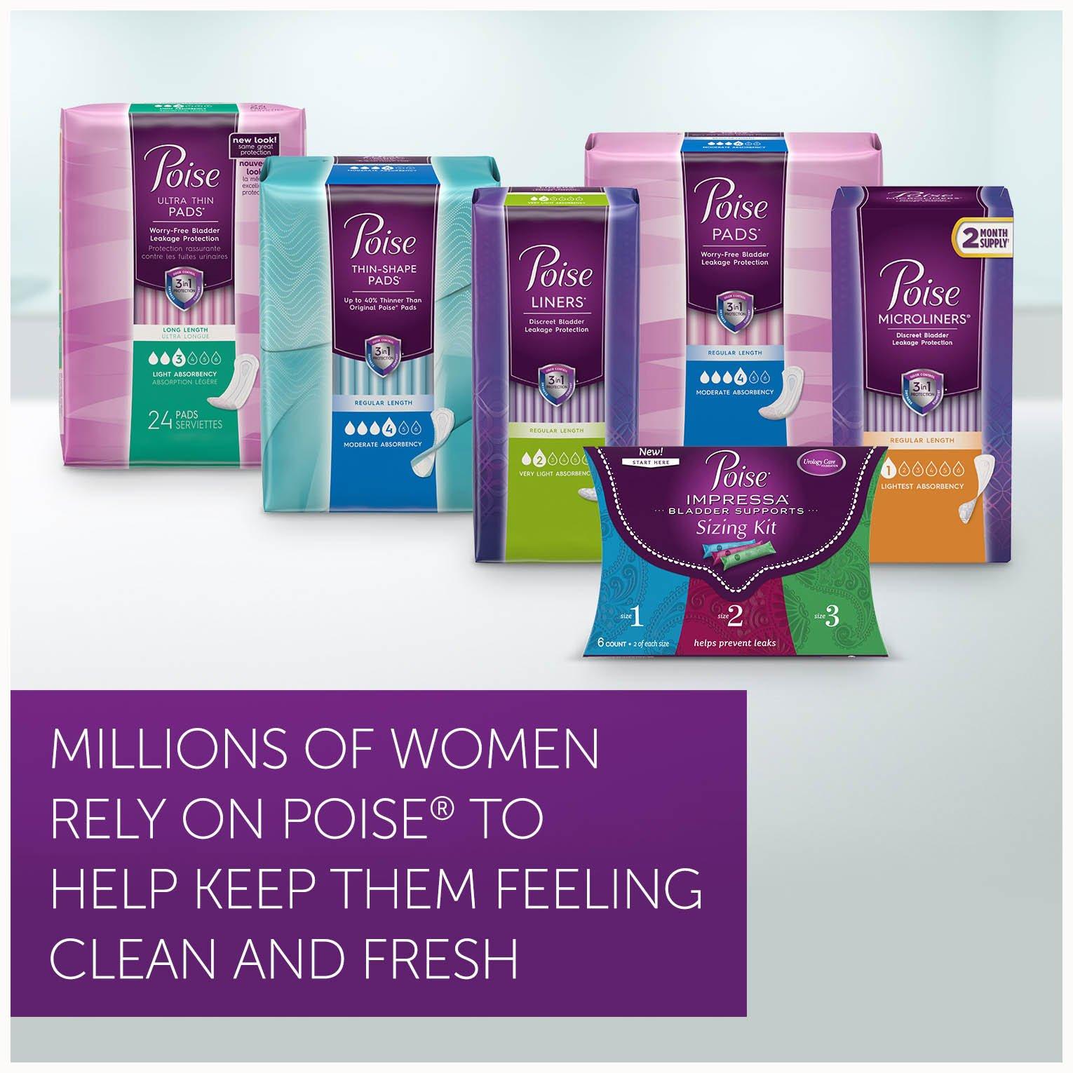 Poise Overnight Incontinence & Postpartum Pads for Bladder Leaks, 8 Drop Extra Coverage, 72 Count (2 Packs of 36), Packaging May Vary - Image 9