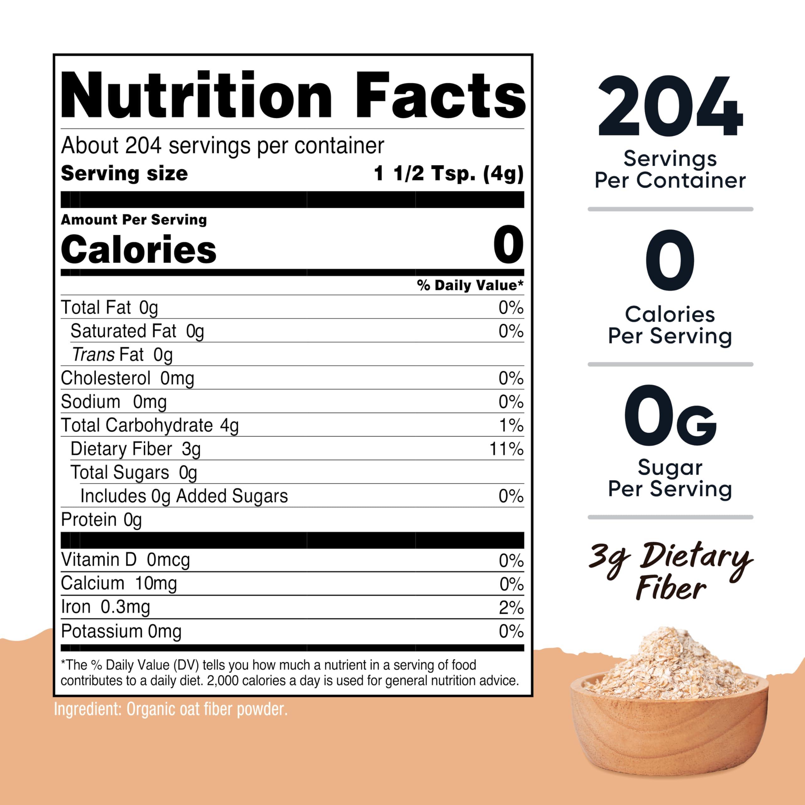 Nutricost Pantry Organic Oat Fiber (1.8 Pounds) Stone Ground Oats - 3 Grams of Dietary Fiber, USDA Organic - Image 2