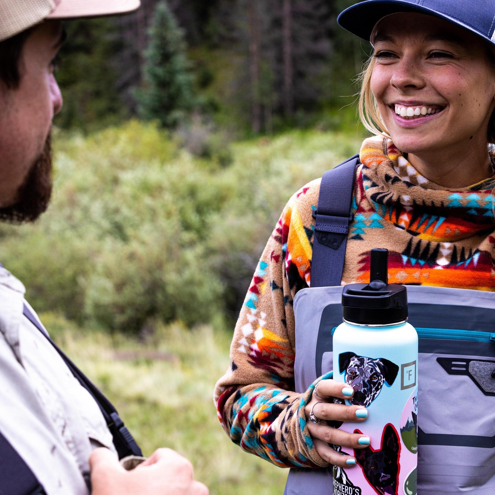 IRON °FLASK Camping & Hiking Hydration Flask with 3 Lids - Stainless Steel, Double Walled & Vacuum Insulated Water Bottle - Leak Proof & BPA Free (Midnight Black, Straw - 40 oz) - Image 8