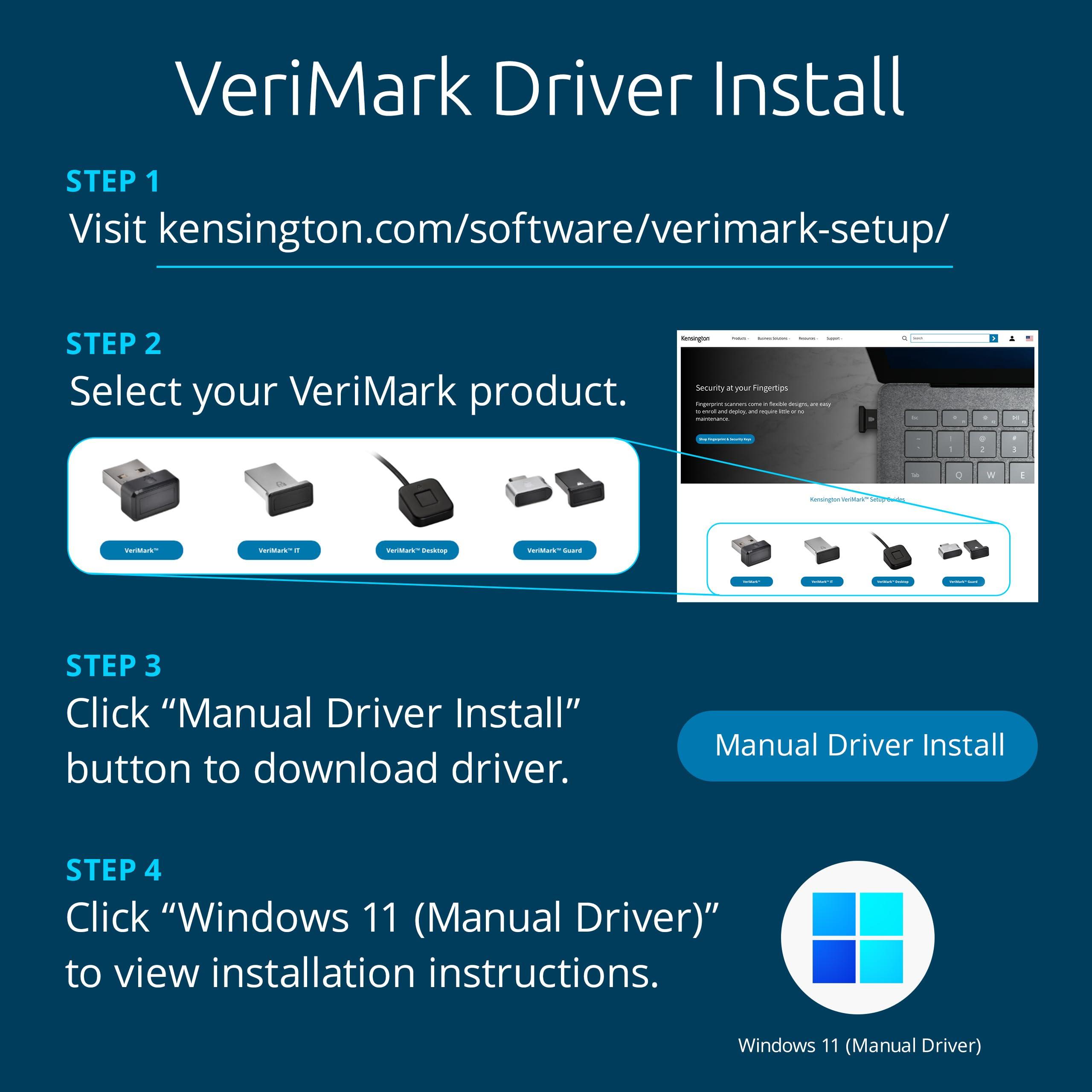 Kensington VeriMark Desktop USB Fingerprint Key Reader - Windows Hello, FIDO U2F, FIDO2 (K62330WW) - Image 6