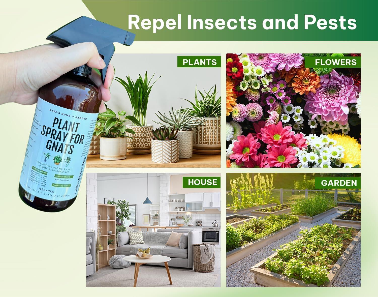 Kate's Garden Plant Spray for Insects & Getting Rid of Gnats. Fungus Gnat Killer & Bug Spray for Indoor Plants (16oz, Pet Safe, Non Toxic) - Image 3