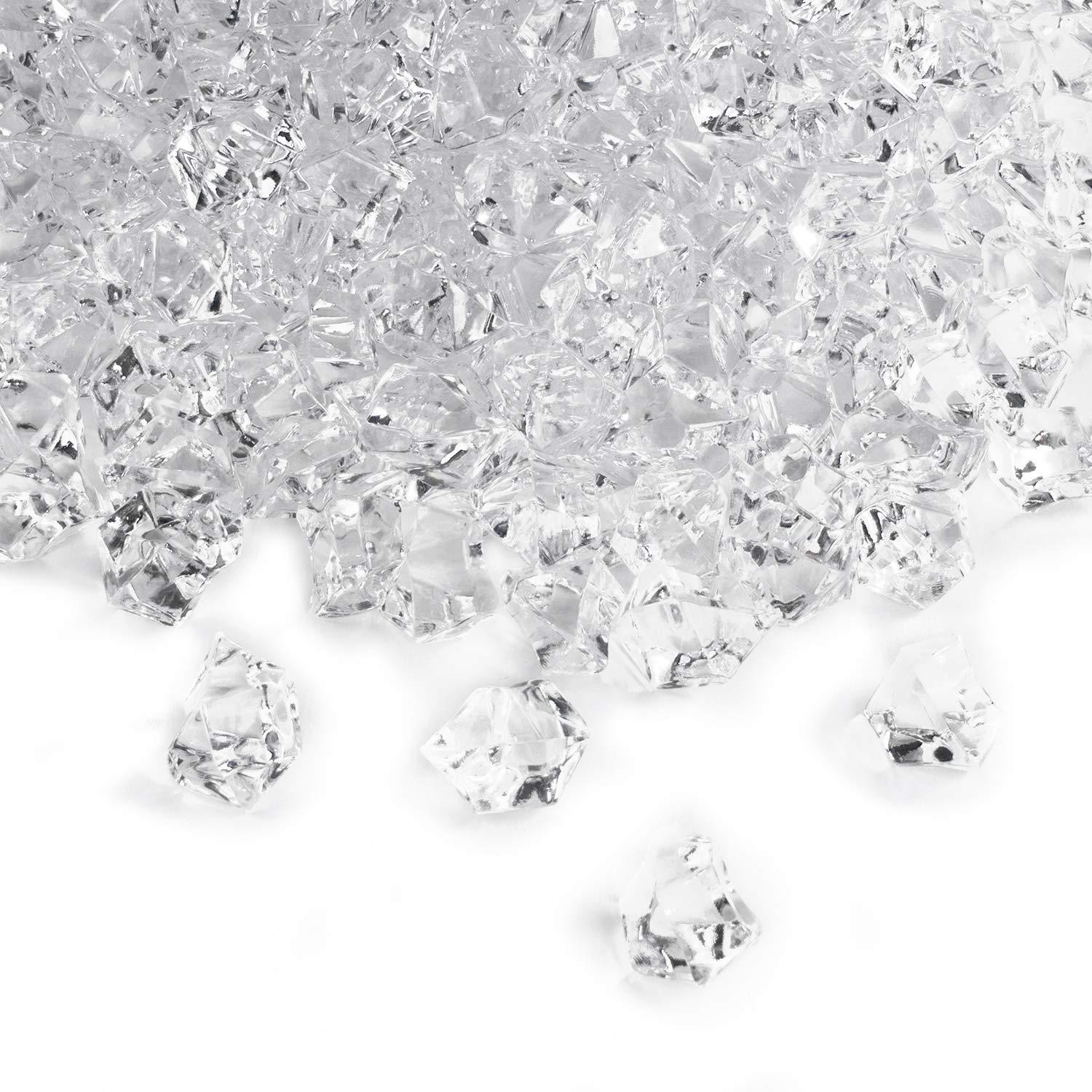 Super Z Outlet 3 Pound Bag Clear Fake Ice Cubes Acrylic Rock Diamond Crystals Treasure Crushed Gems for Vase Fillers, Table Scatter, Birthday Decoration Favor, Event, Wedding, Arts & Crafts - Image 1